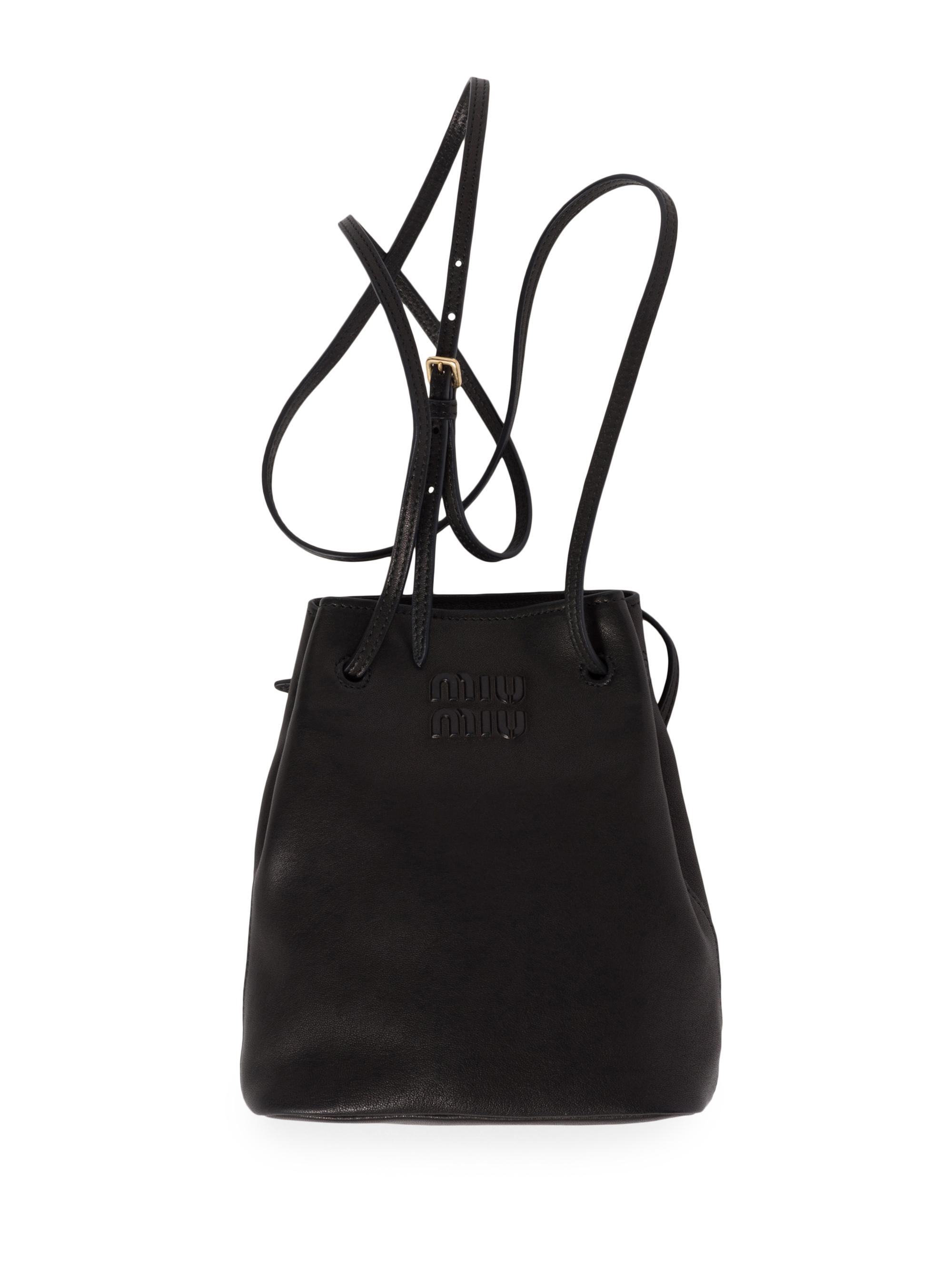 Miu Miu Women's Nappa Leather Mini Bucket Bag - Black
