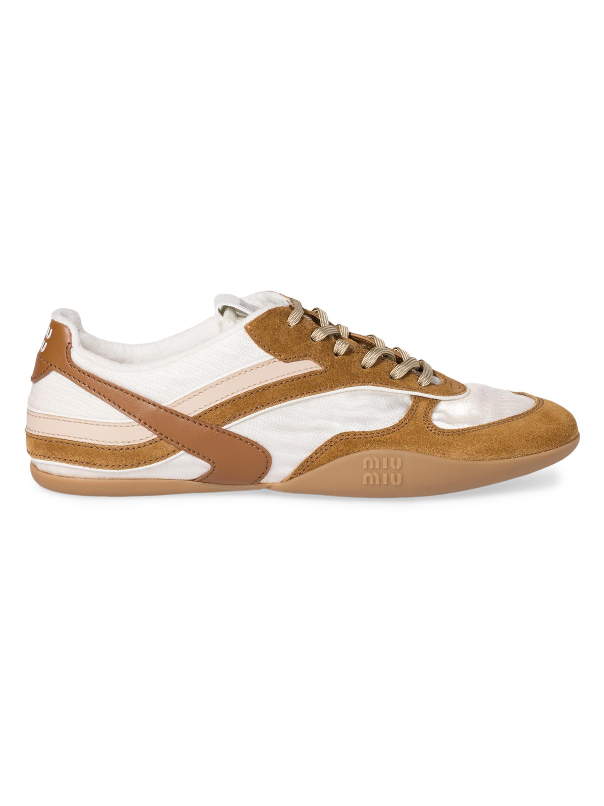 Miu Miu Gymnasium Technical Fabric and Suede Sneakers | Saks Fifth