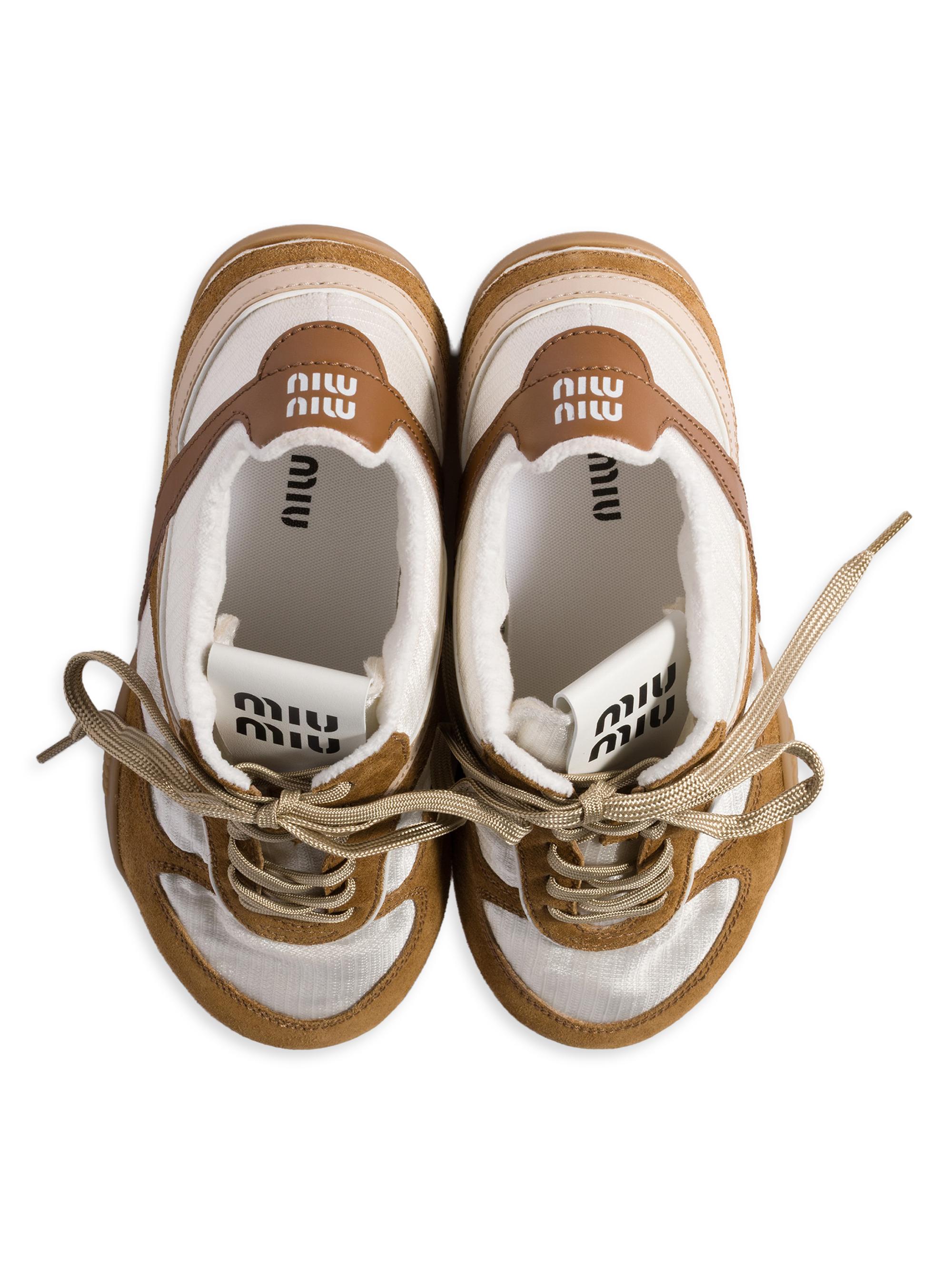 Miu Miu Gymnasium Technical Fabric and Suede Sneakers | Saks Fifth