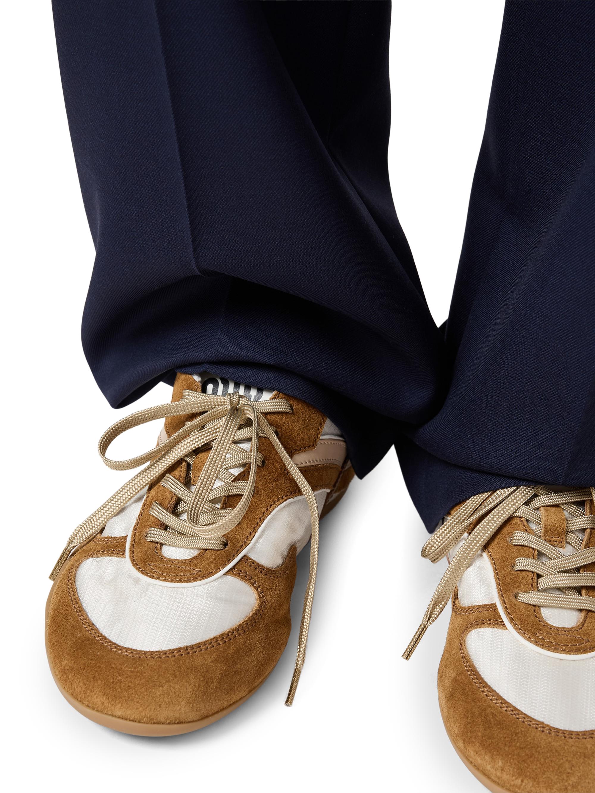Miu Miu Gymnasium Technical Fabric and Suede Sneakers | Saks Fifth