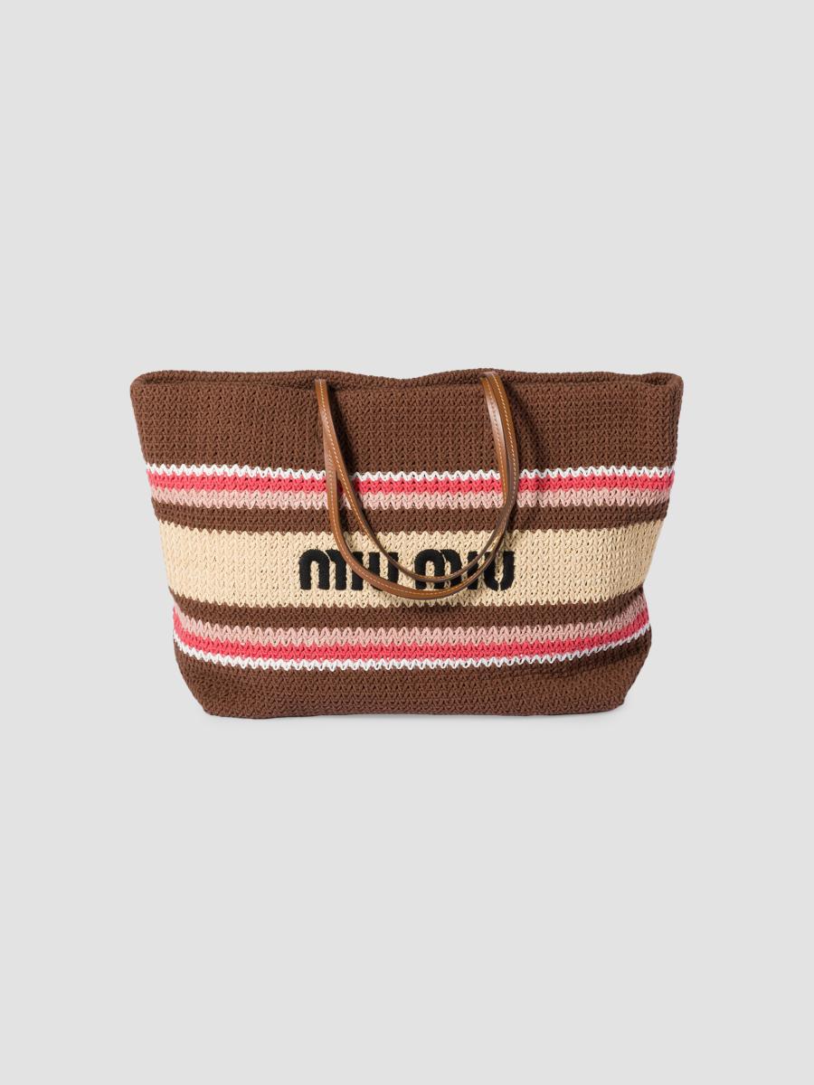 Miu Miu Raffia-Effect Woven Shoulder Bag | Saks Fifth Avenue