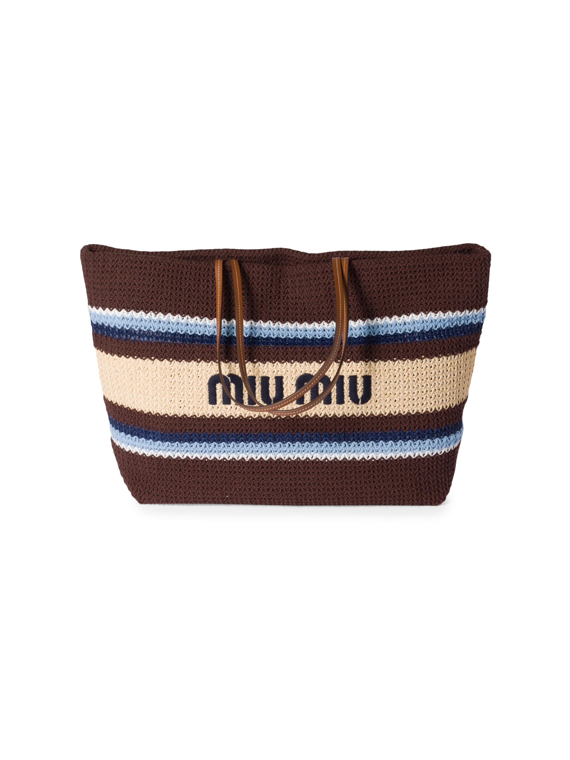 Miu Miu Women's Raffia-Effect Woven Shoulder Bag - Brown