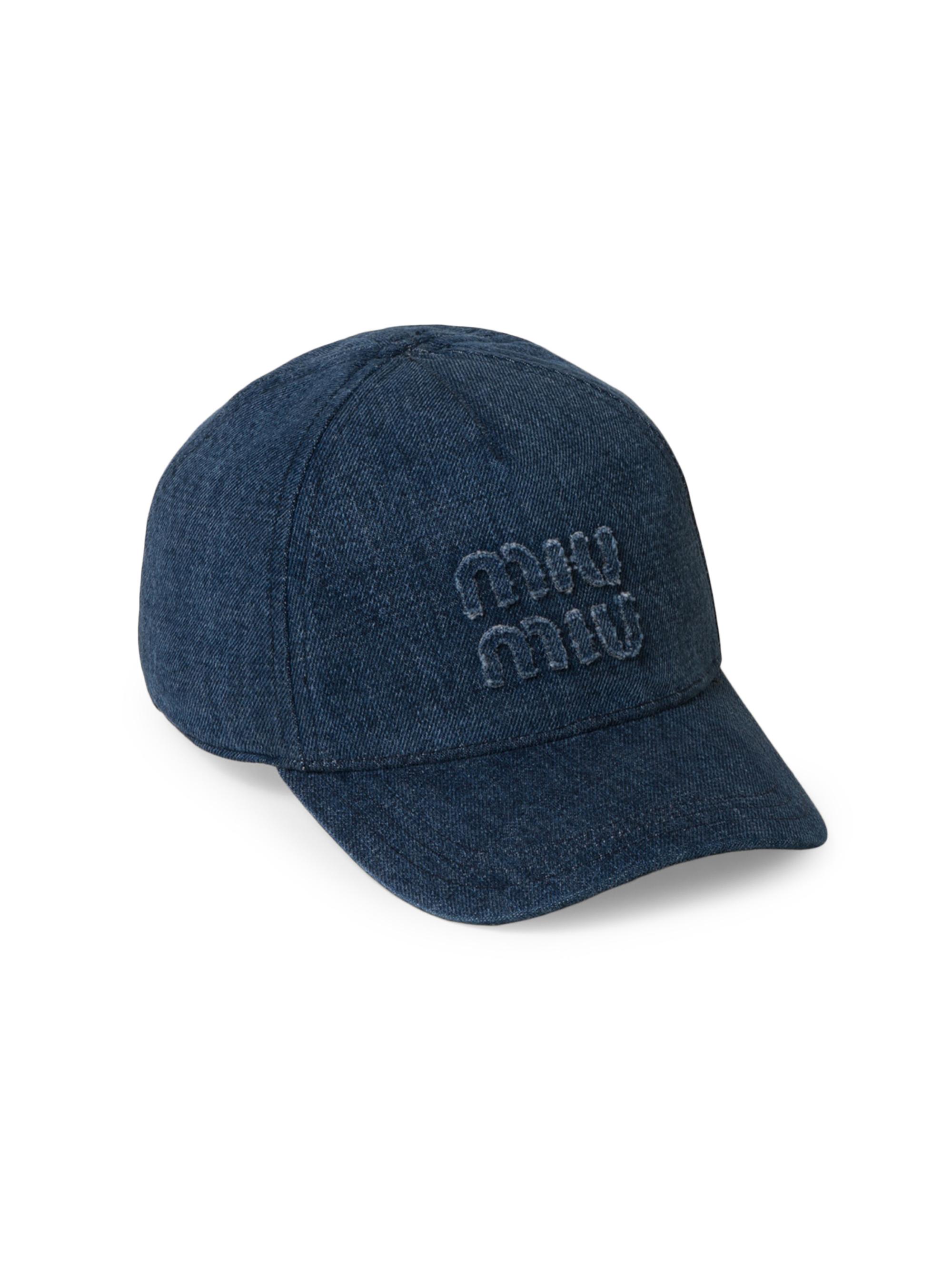 Miu Miu Women's Denim Baseball Cap - Blue