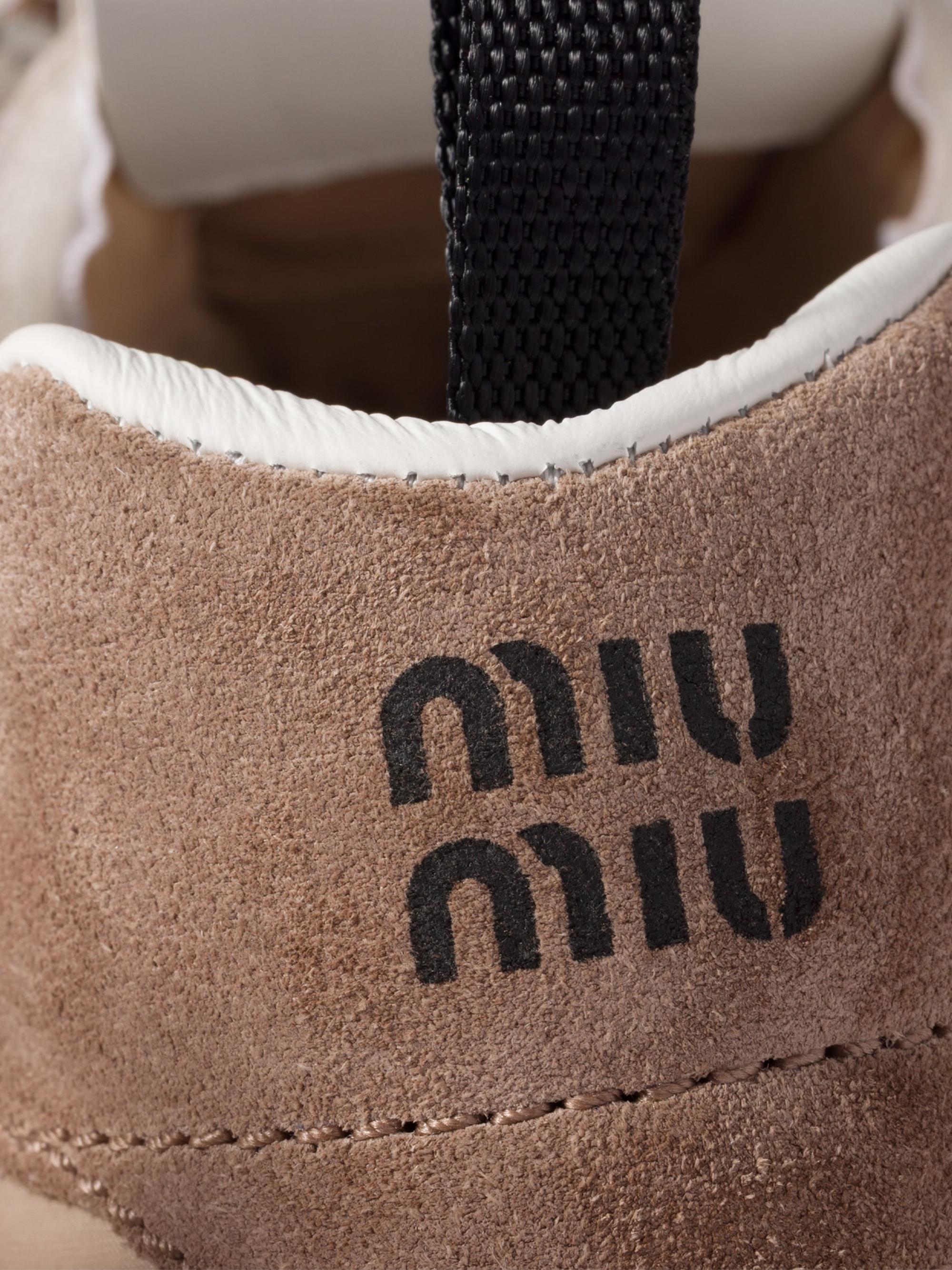 Miu☆ Miu Miu Tyre Technical Fabric and Suede Sneakers | Saks Fifth Avenue