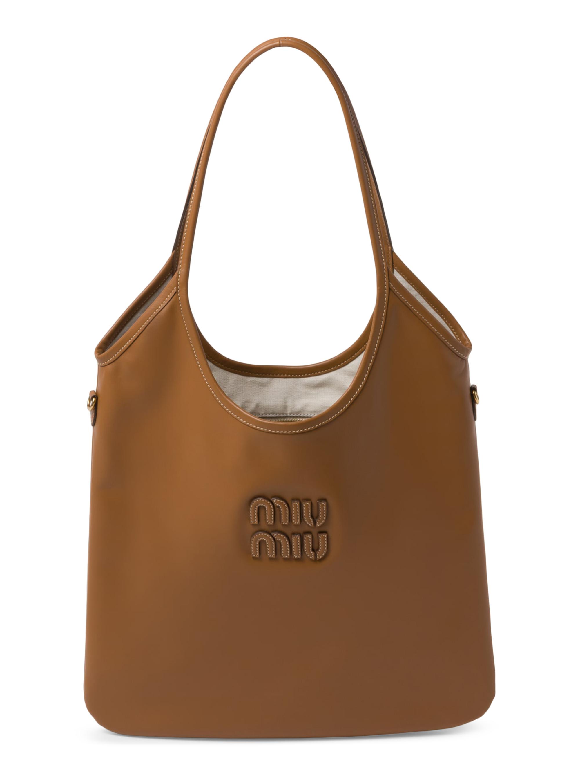 Miu Miu Women's Ivy Leather Shoulder Bag - Light Brown