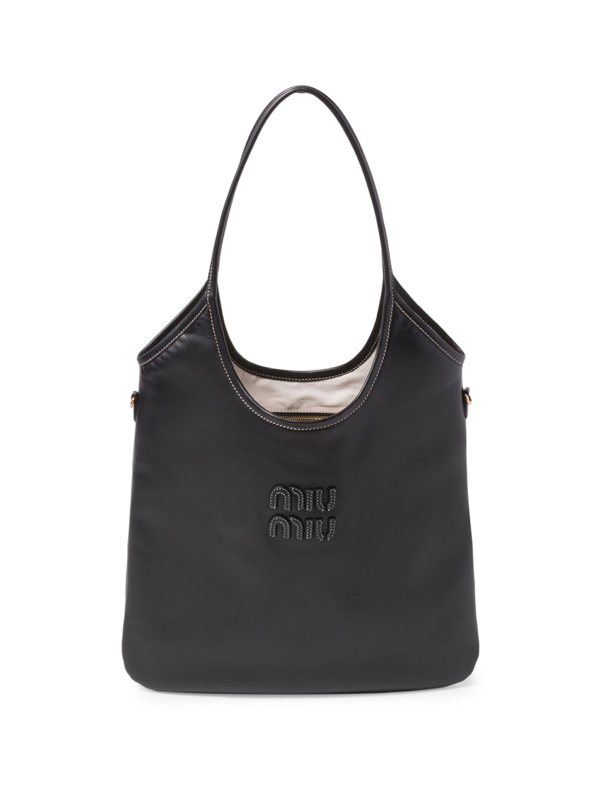 Miu Miu Women's Ivy Leather Shoulder Bag - Dark Brown