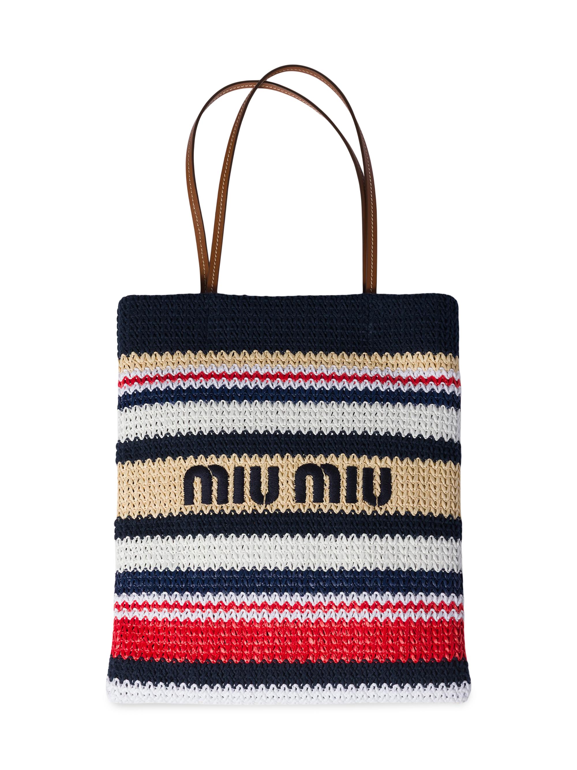 Miu Miu Raffia-Effect Woven Tote Bag | Saks Fifth Avenue