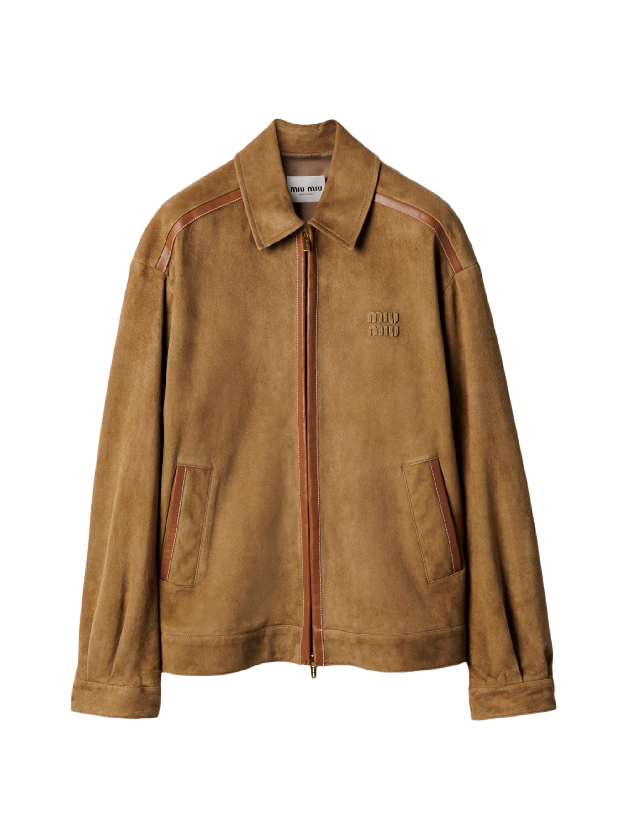 ジャケット・アウター archive miumiu Miu Miu Suede Blouson Jacket | Saks Fifth Avenue