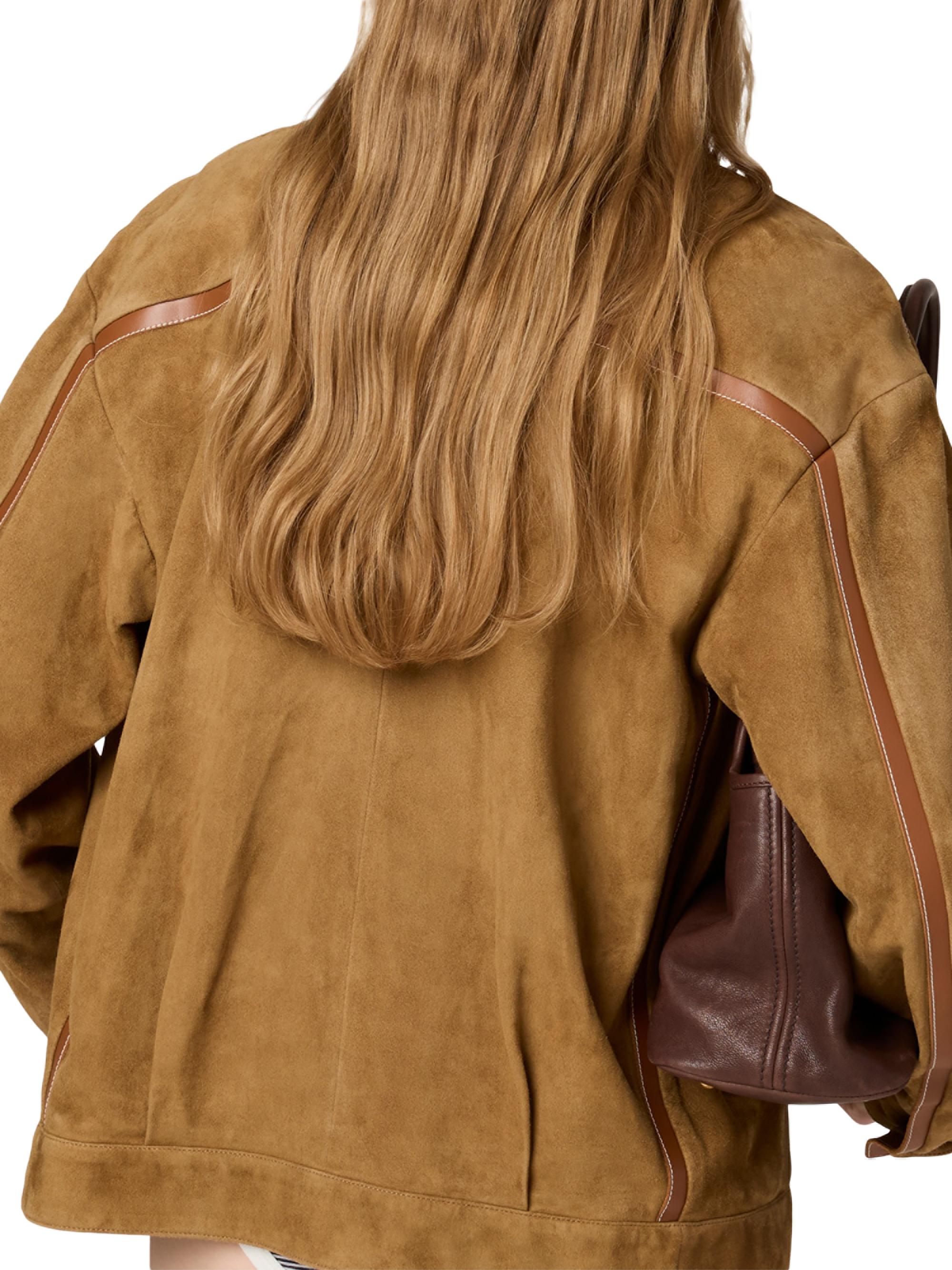 Miu Miu Suede Blouson Jacket | Saks Fifth Avenue