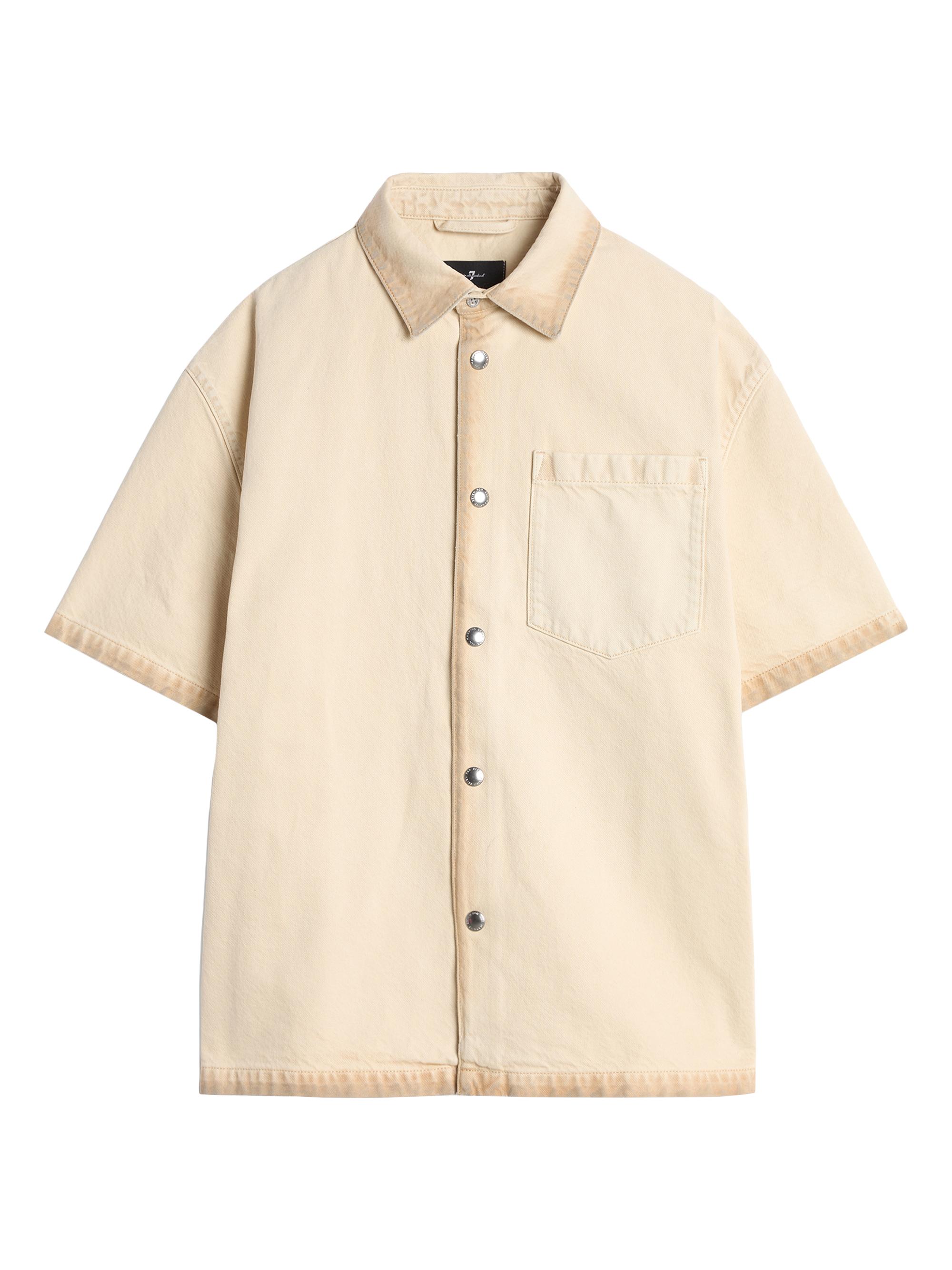 7 For All Mankind Men's Regular-Fit Cotton Short-Sleeve Shirt - Freehand