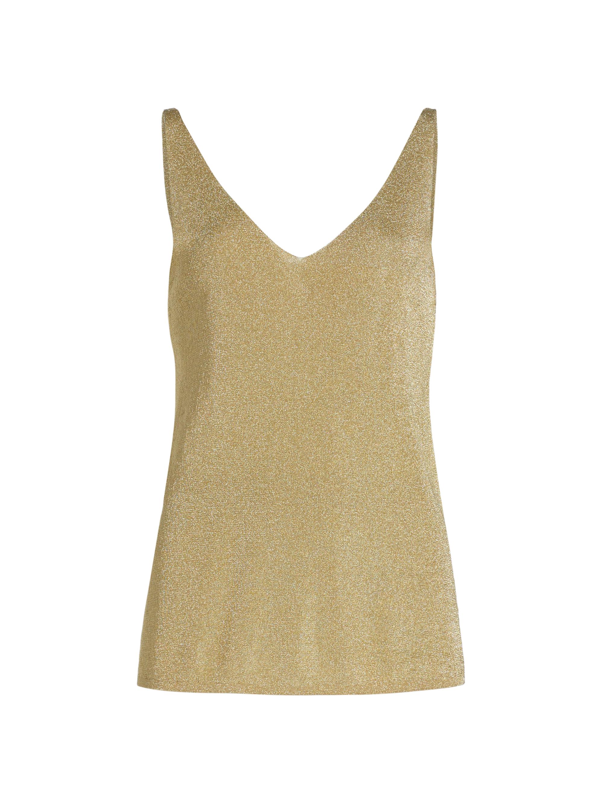 ba & sh Women's Zuani Shimmer V-Neck Sleeveless Top - Dore