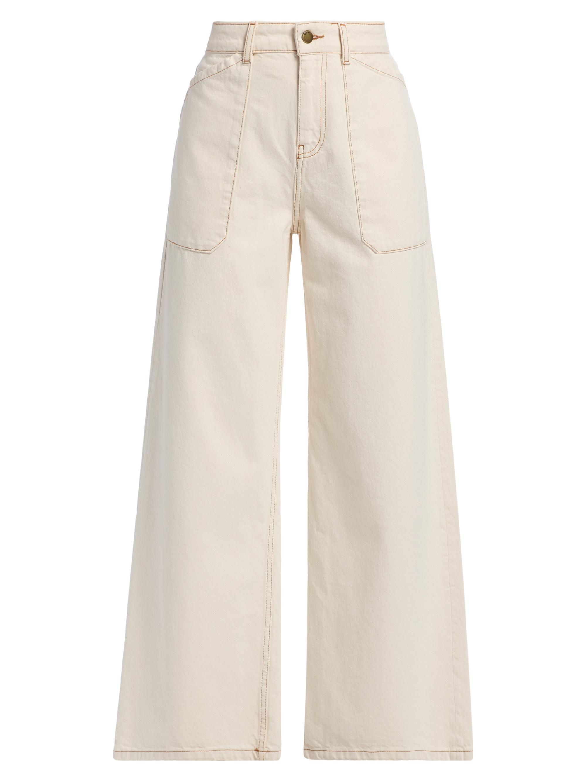 ba & sh Women's Mallou Cotton High-Rise Wide-Leg Jeans - Ecru