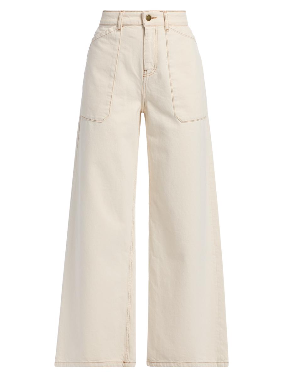 Ba&sh Women's Mallou Cotton High-rise Wide-leg Jeans In Sand