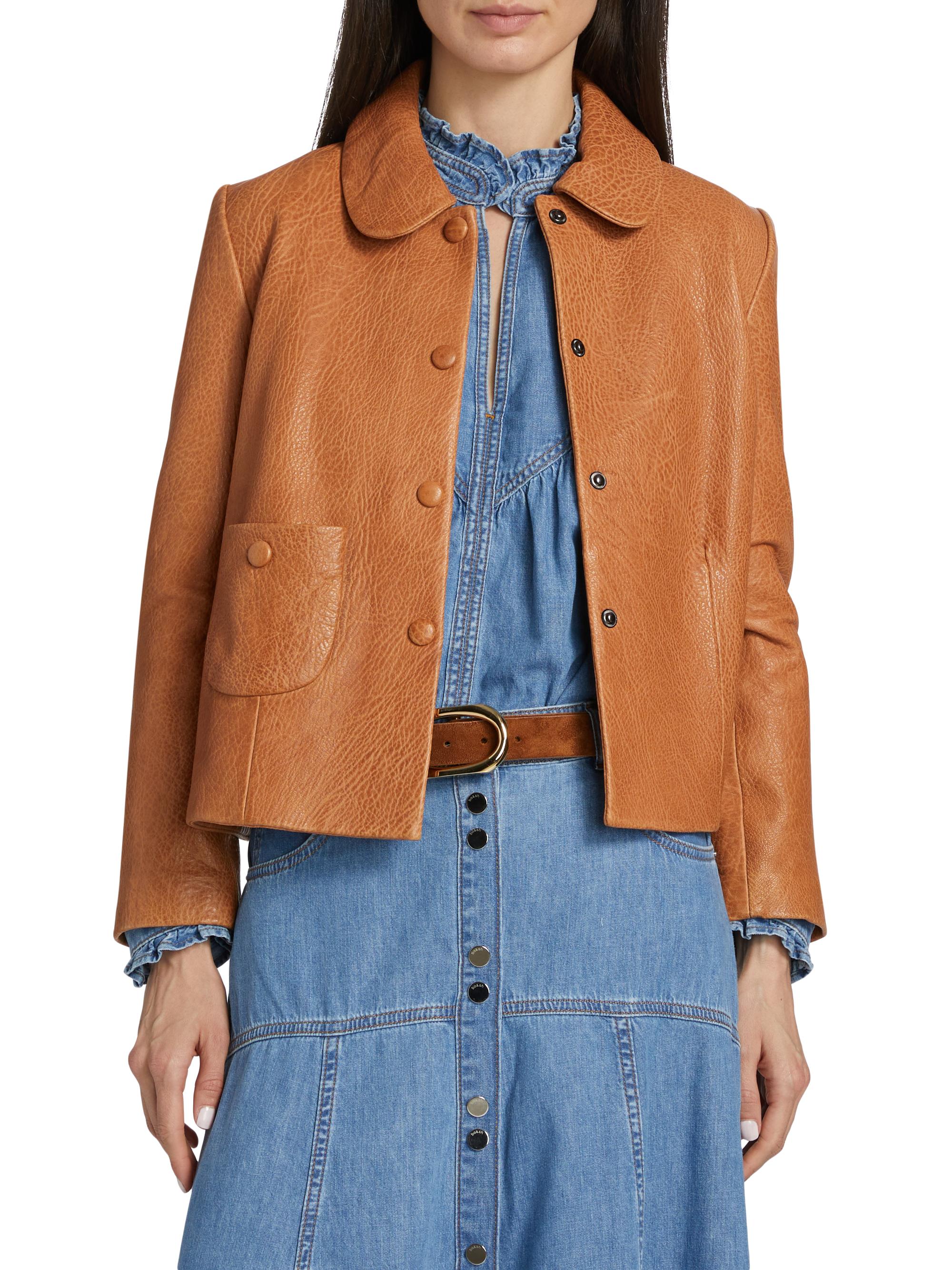 ba&sh Bilos Leather Jacket | Saks Fifth Avenue display picture 1
