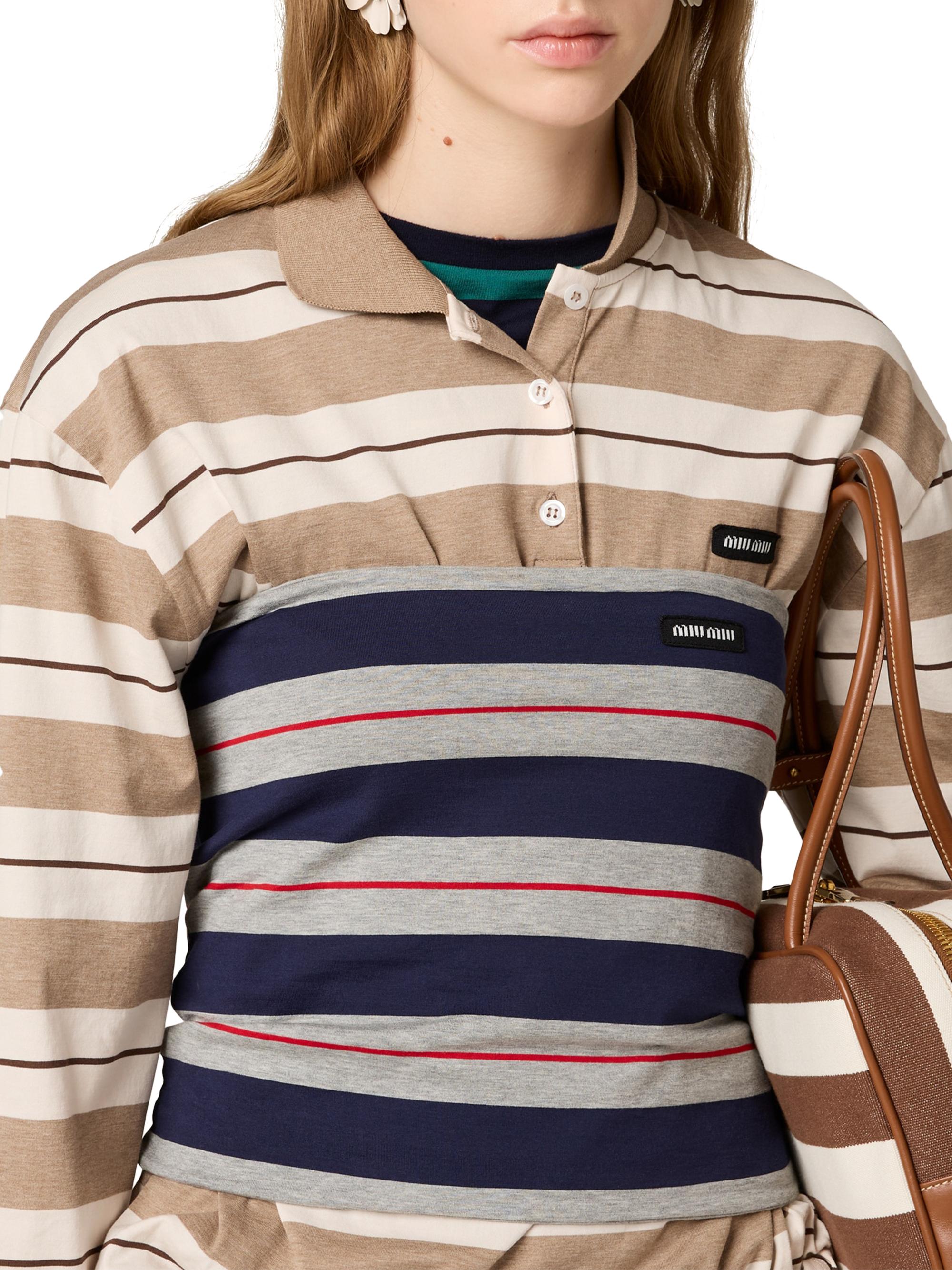 Miu Miu Cotton Jersey Polo T-Shirt | Saks Fifth Avenue