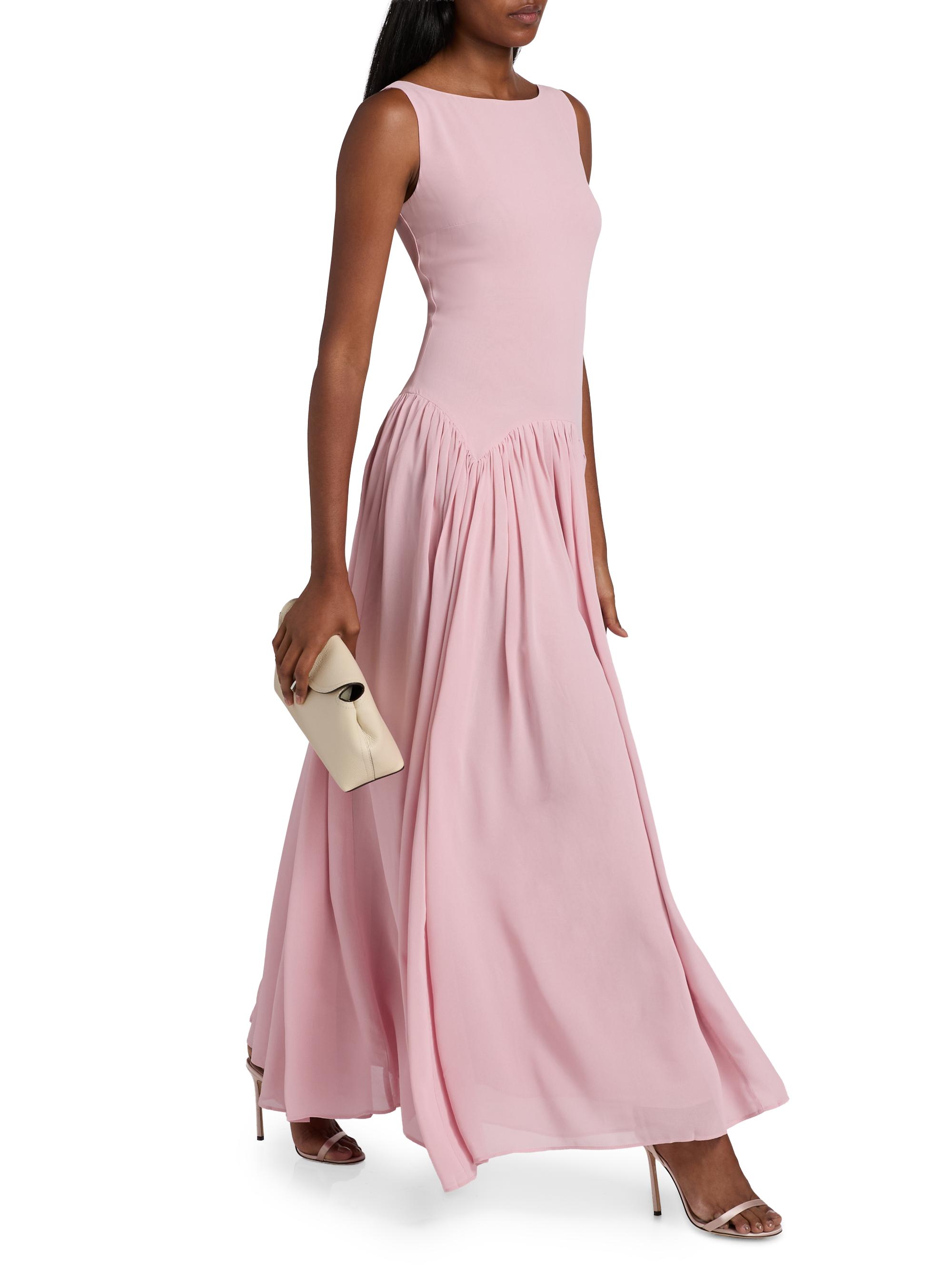 pink reformation dress Everett Mini Linen | Maxi dresses A dreamy print covers this lightweight linen maxi dress designed with a fitted bodice and a twirl Reformation Camella Georgette Cocktail Dress