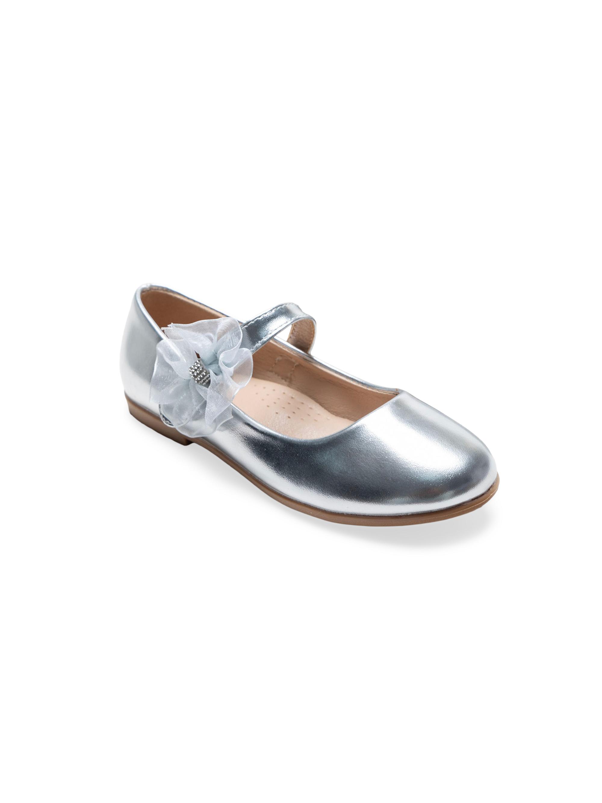Tulleen Baby Girl's Haile Rhinestone Flower Flats - Silver 5 (Child)