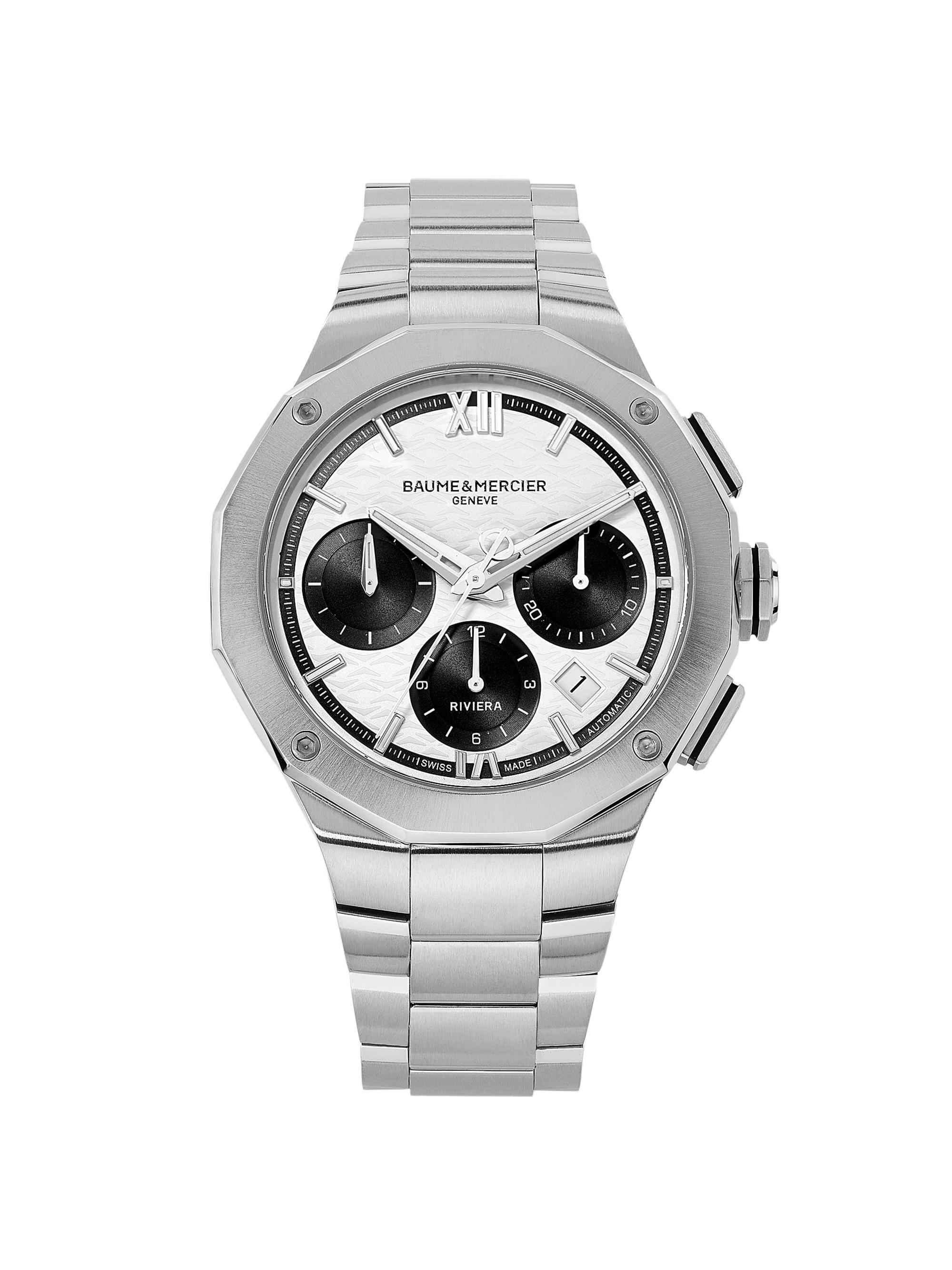 Baume & Mercier Men's Riviera White Stainless Steel Watch/41MM - Stainless Steel