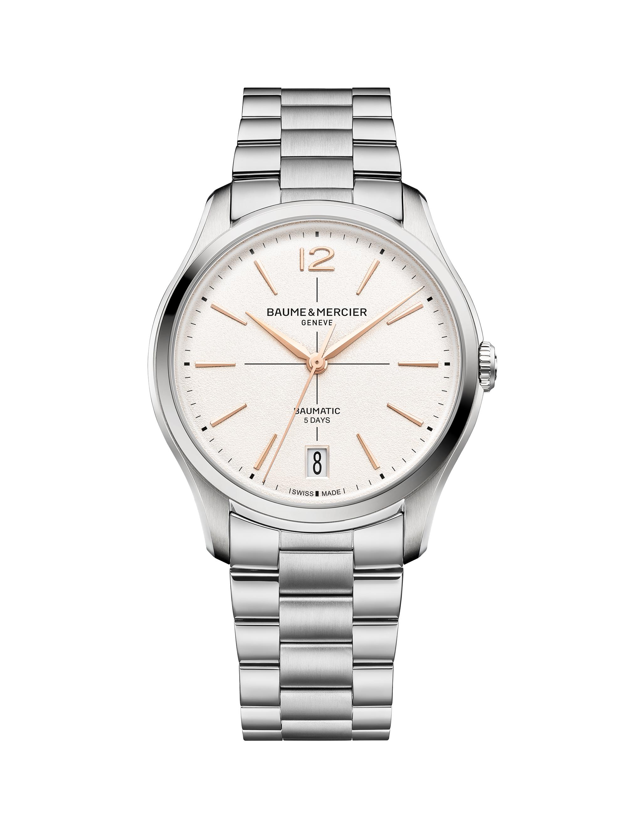 Baume & Mercier Men's Clifton White Stainless Steel Watch/39MM - Stainless Steel