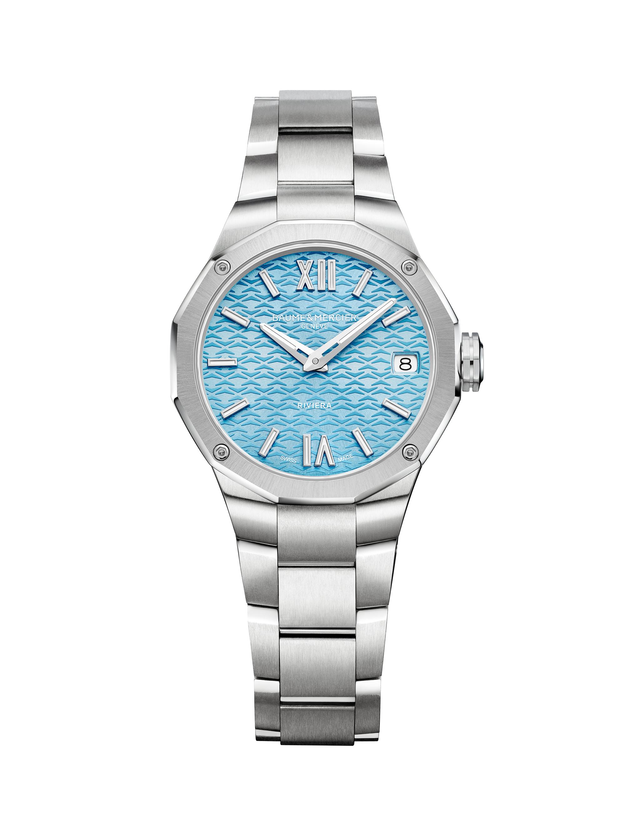 Baume & Mercier Women's Riviera Light Blue Stainless Steel Watch/33MM - Stainless Steel