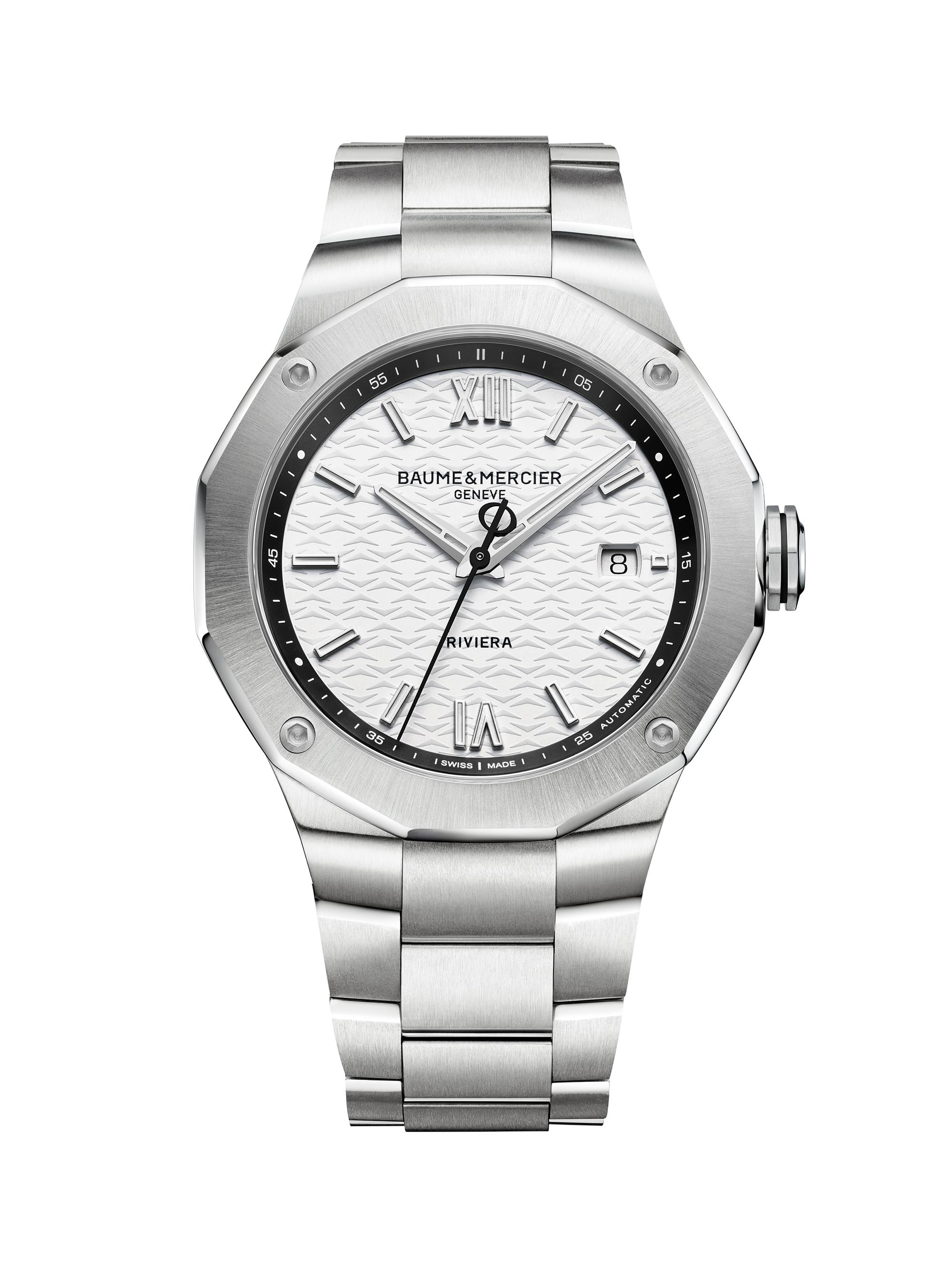 Baume & Mercier Men's Riviera White Stainless Steel Watch/42MM - Stainless Steel
