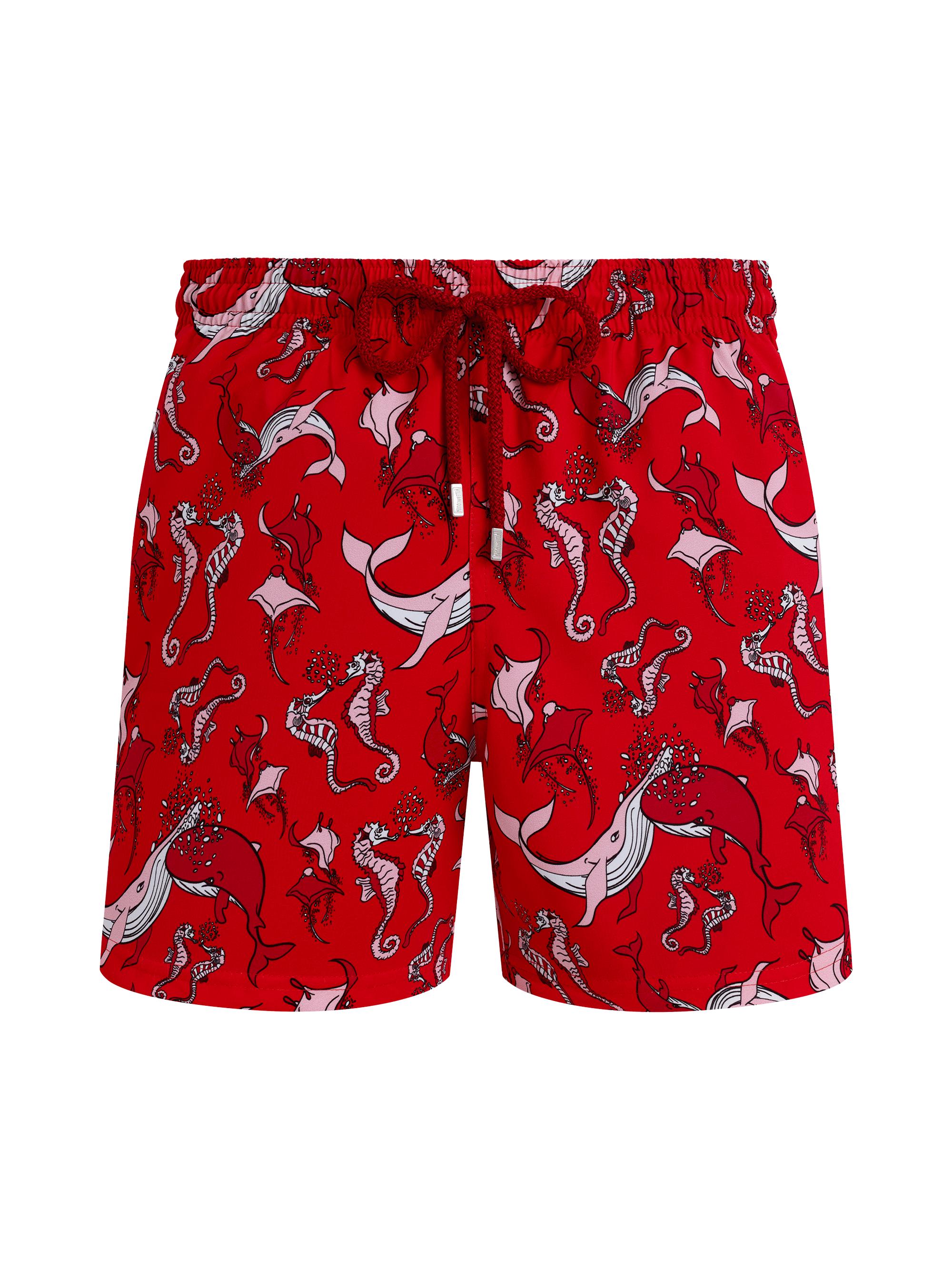 Vilebrequin Men's Whimsical Whales Swim Shorts - Coquelicot