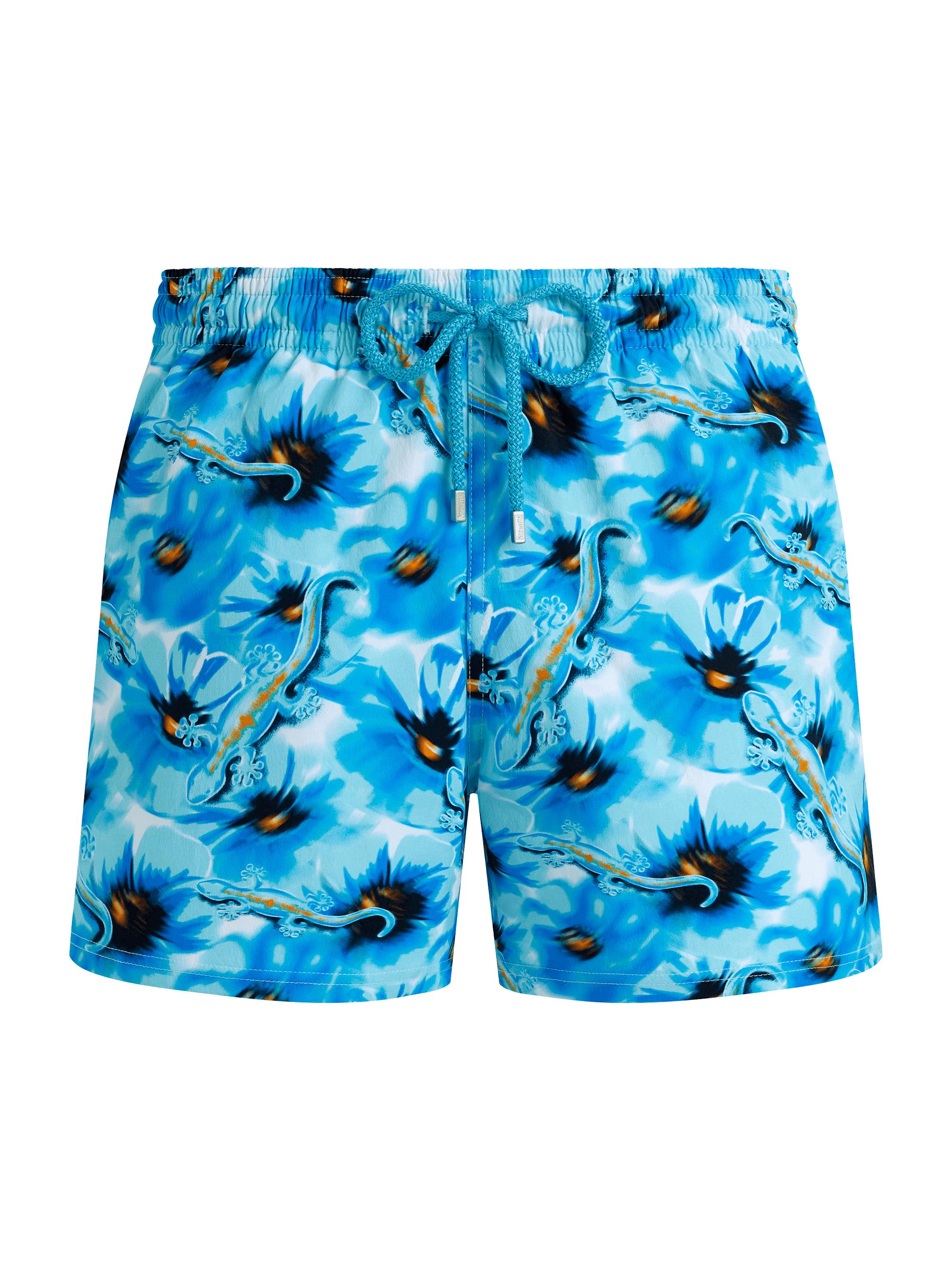 Vilebrequin Men's Poppies & Geckos Stretch Swim Shorts - Topaz Bleu