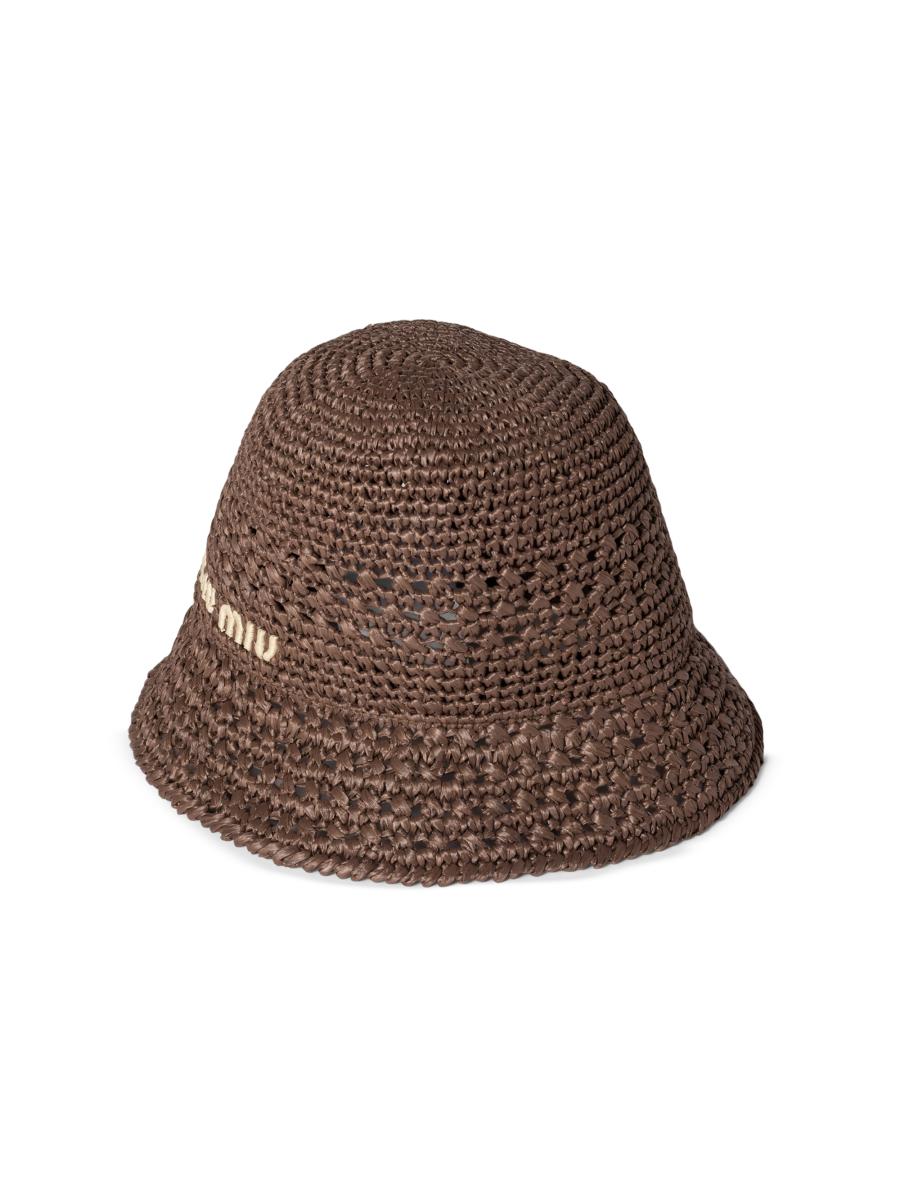 ミュウミュウ正規品/関税送料込み Raffia Bucket Hat Miu Miu Woven fabric hat for Women - Beige in UAE | Level Shoes