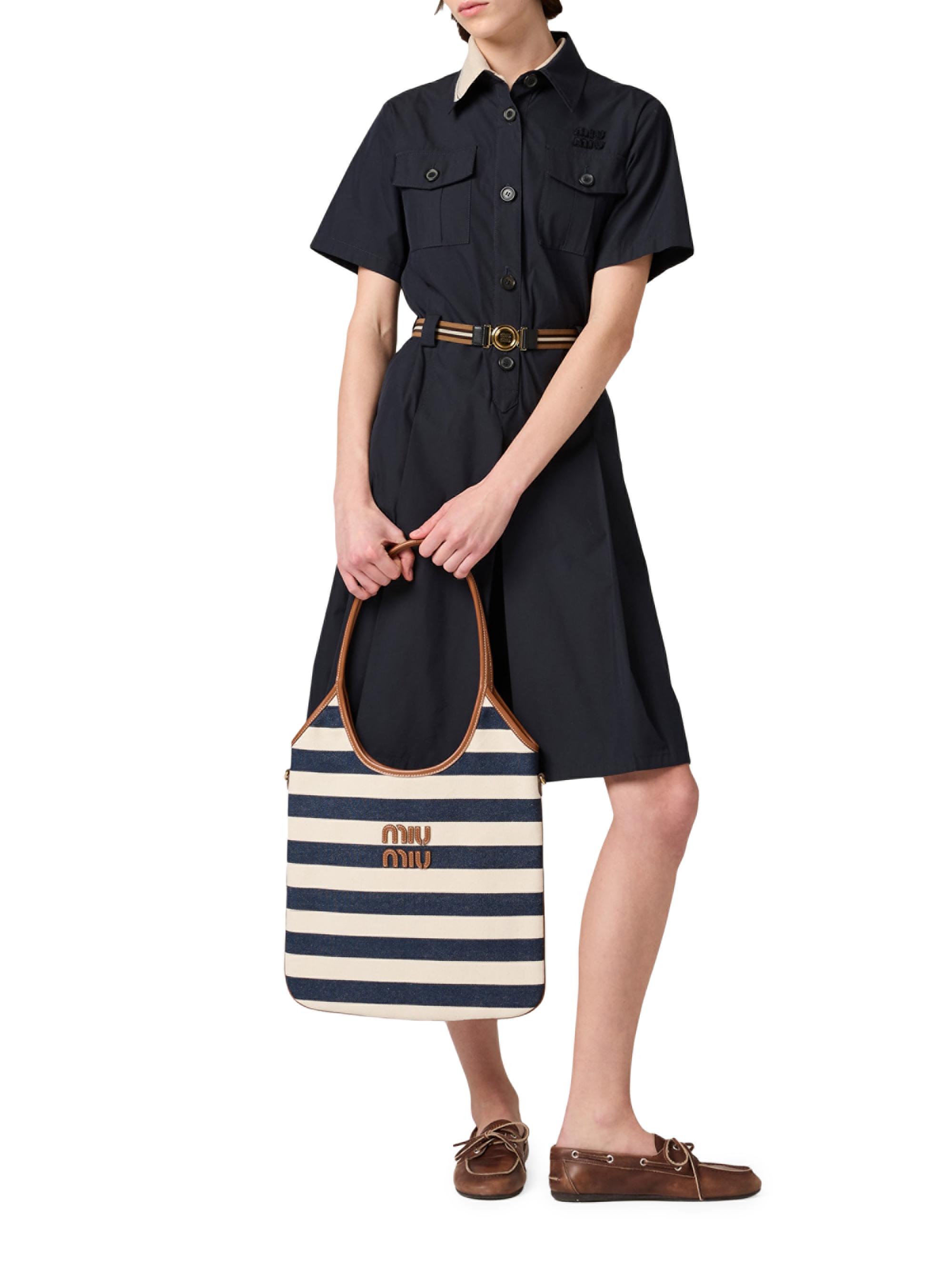 Miu Miu Ivy Canvas and Leather Tote Bag | Saks Fifth Avenue