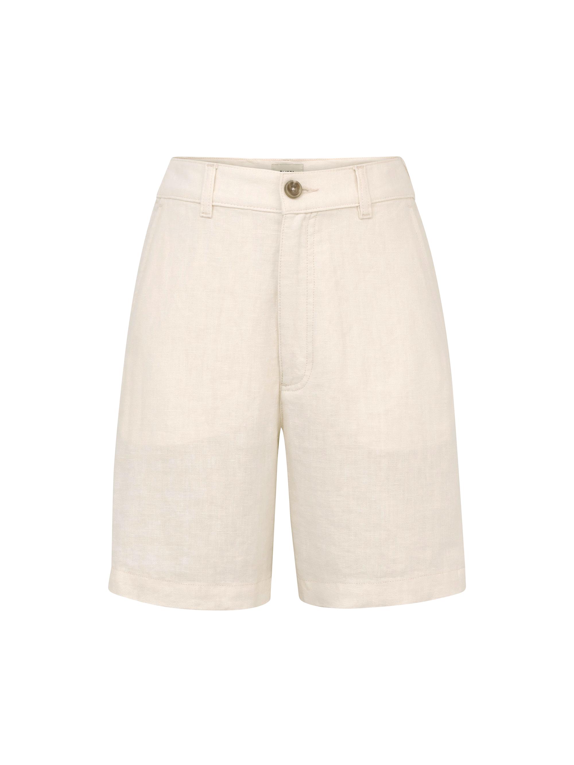 DL1961 Premium Denim Women's Taylor High Rise Linen Shorts - Flax Linen