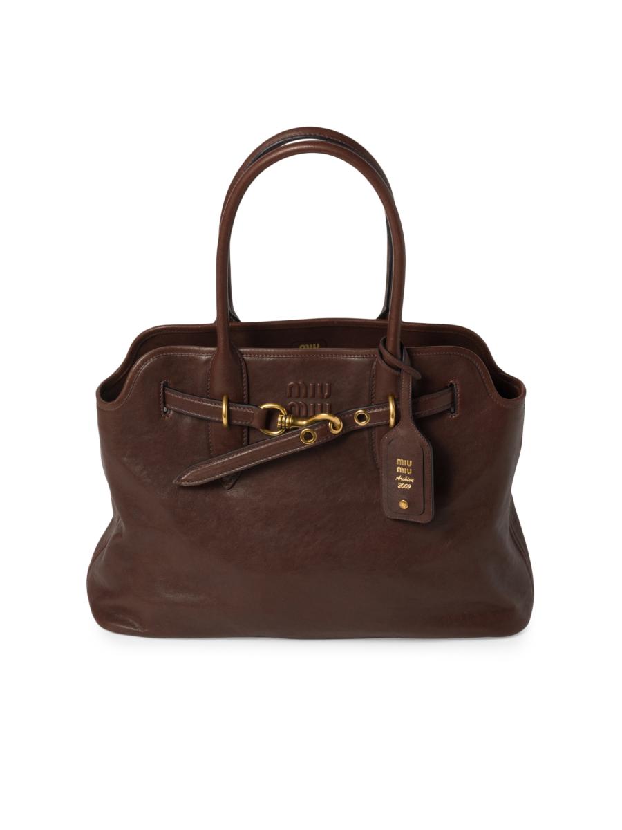 【日本入手困難】Aventure nappa leather bag ハンドバッグ Miu Miu Aventure Nappa Leather Shoulder Bag | Saks Fifth Avenue