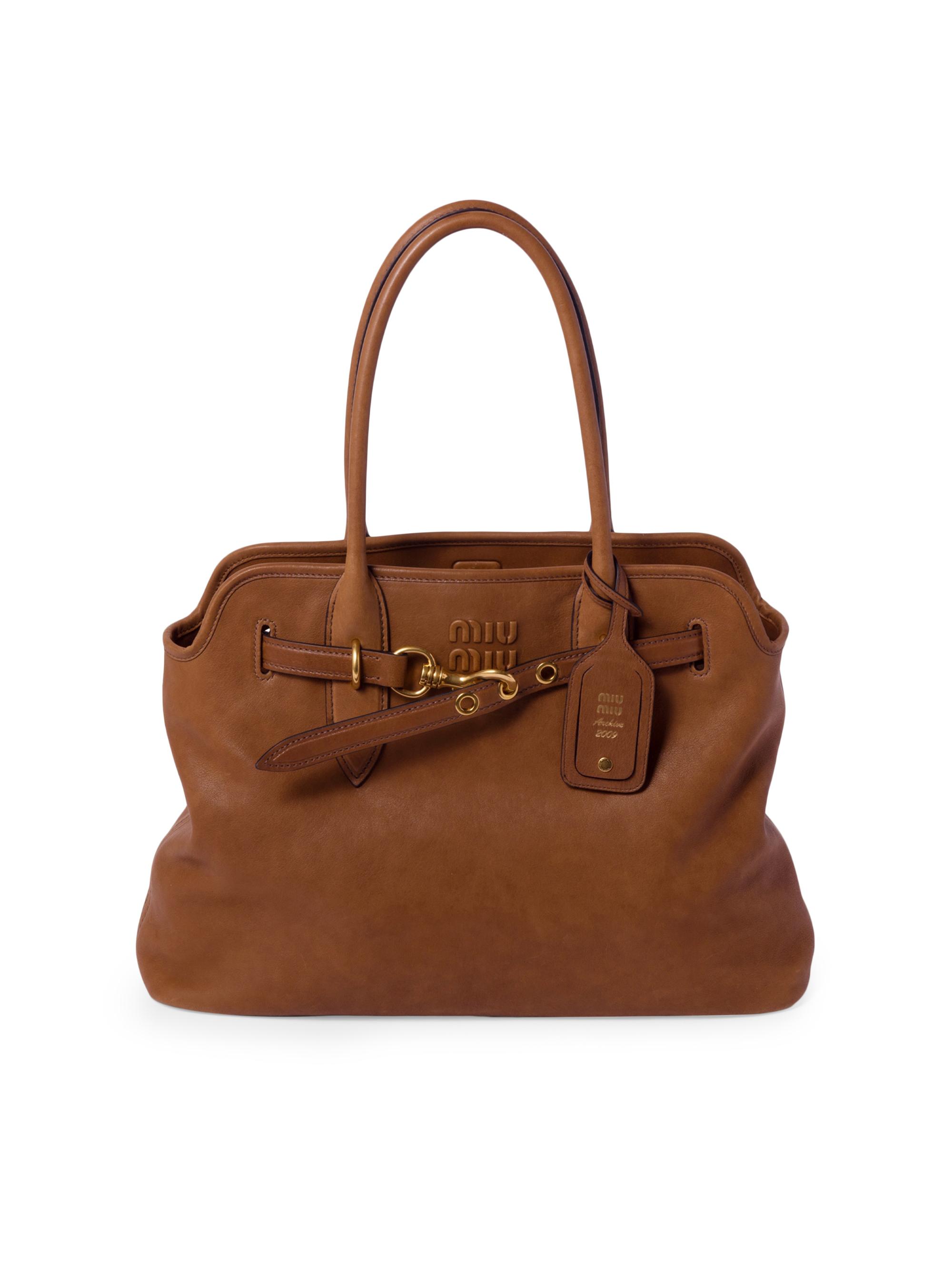 Miu Miu Aventure Nappa Leather Shoulder Bag | Saks Fifth Avenue