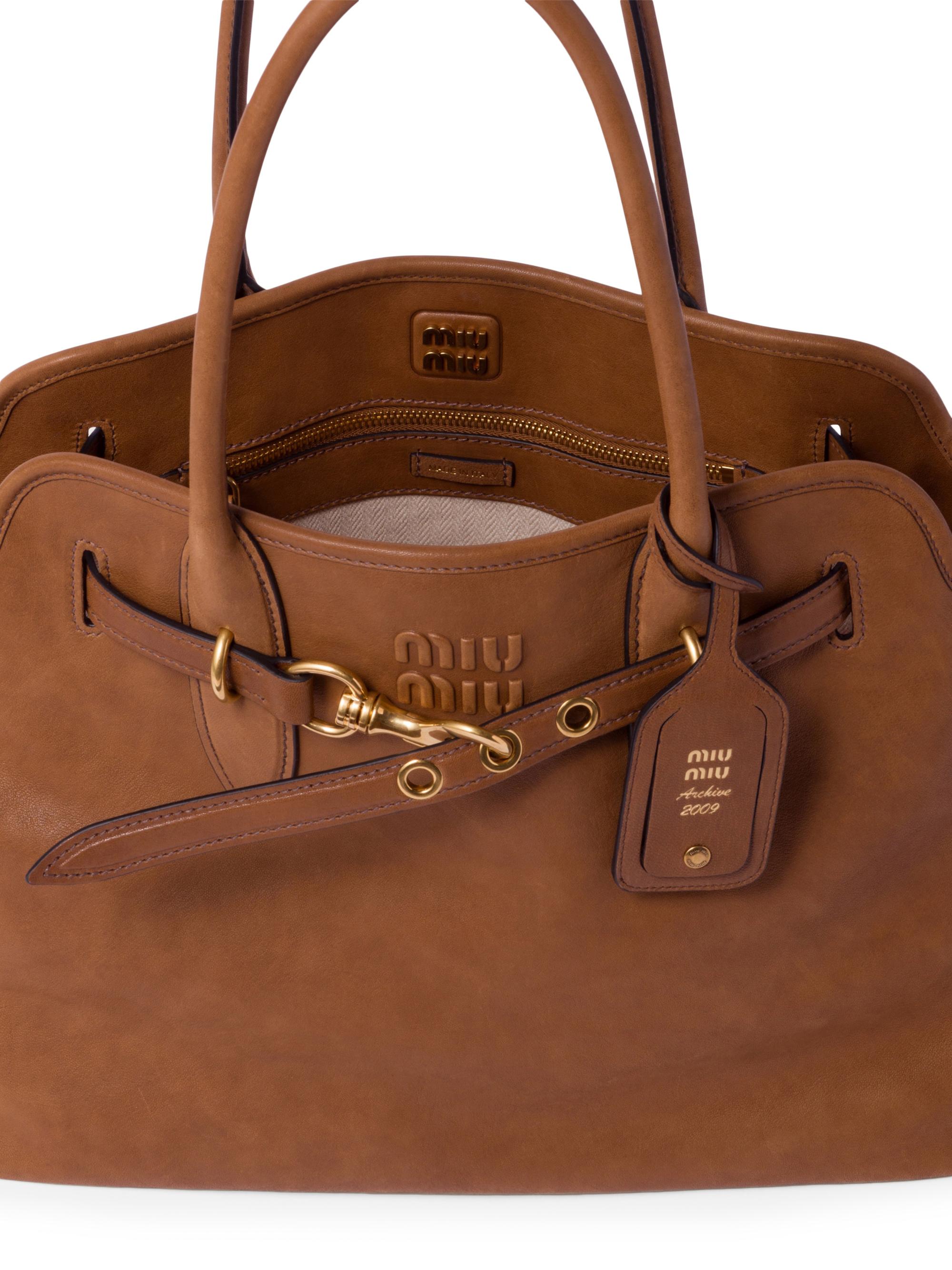 Miu Miu Aventure Nappa Leather Shoulder Bag | Saks Fifth Avenue