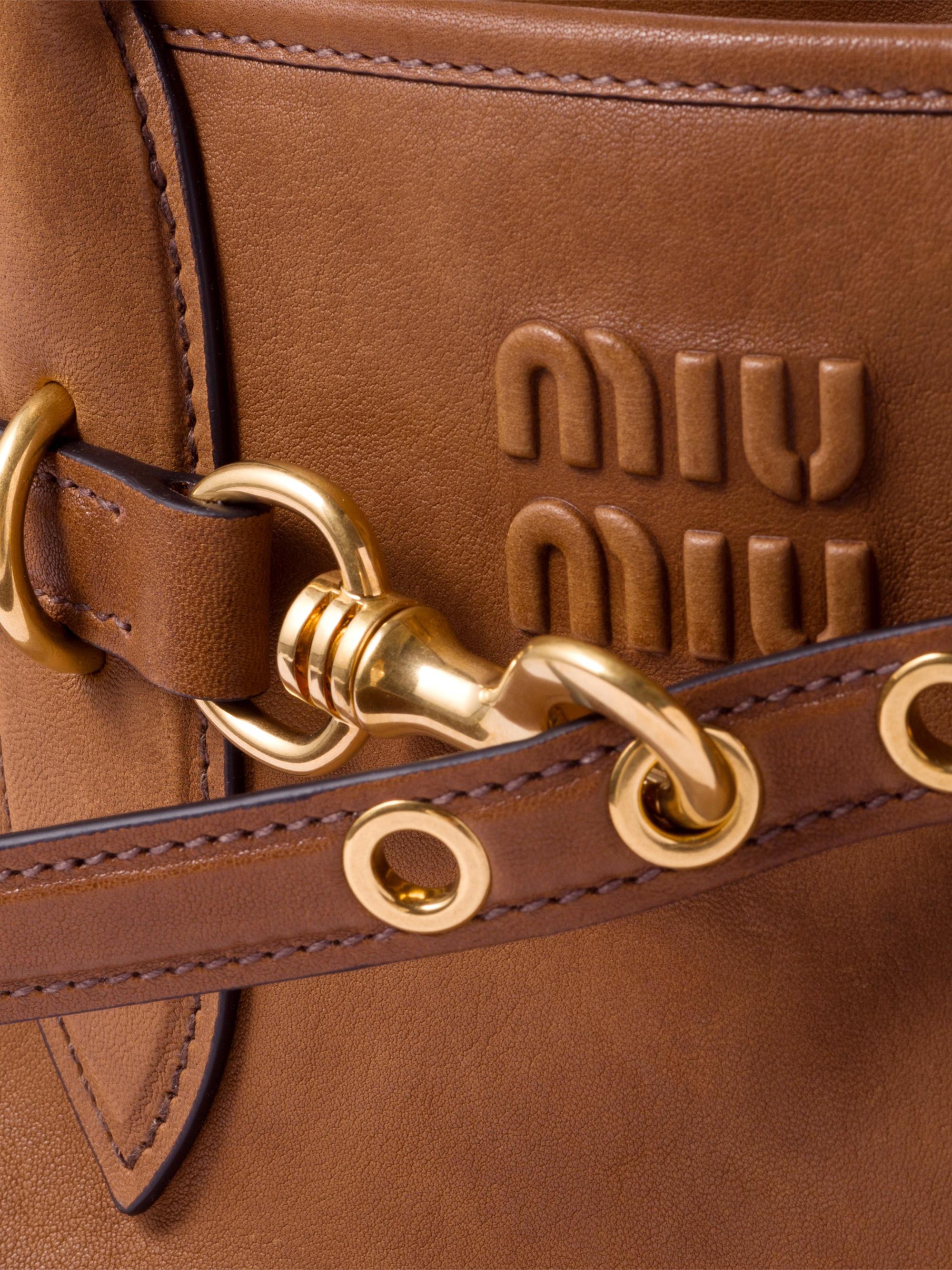 Miu Miu Aventure Nappa Leather Shoulder Bag | Saks Fifth Avenue