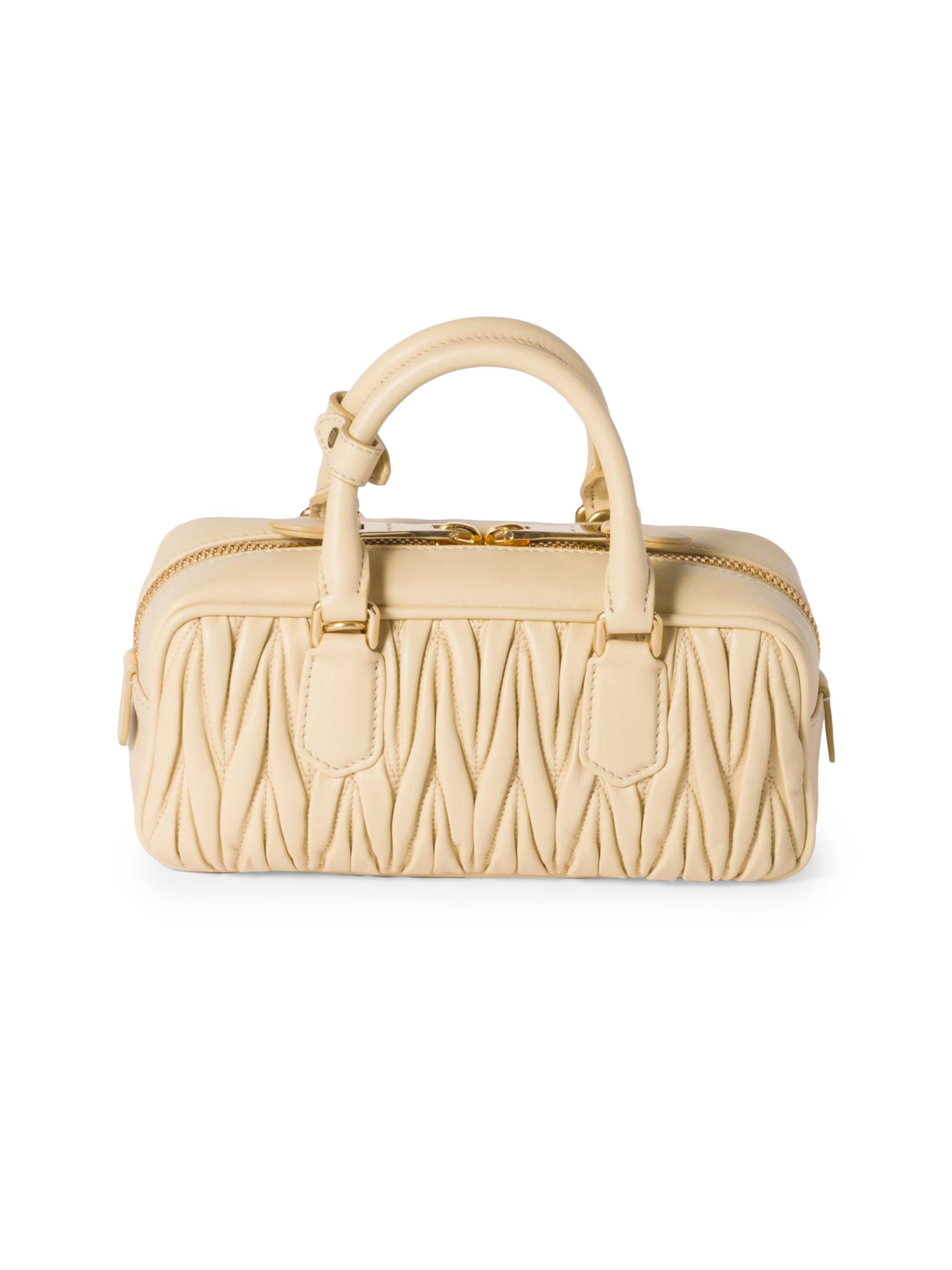 Matelassé nappa leather top-handle bag
