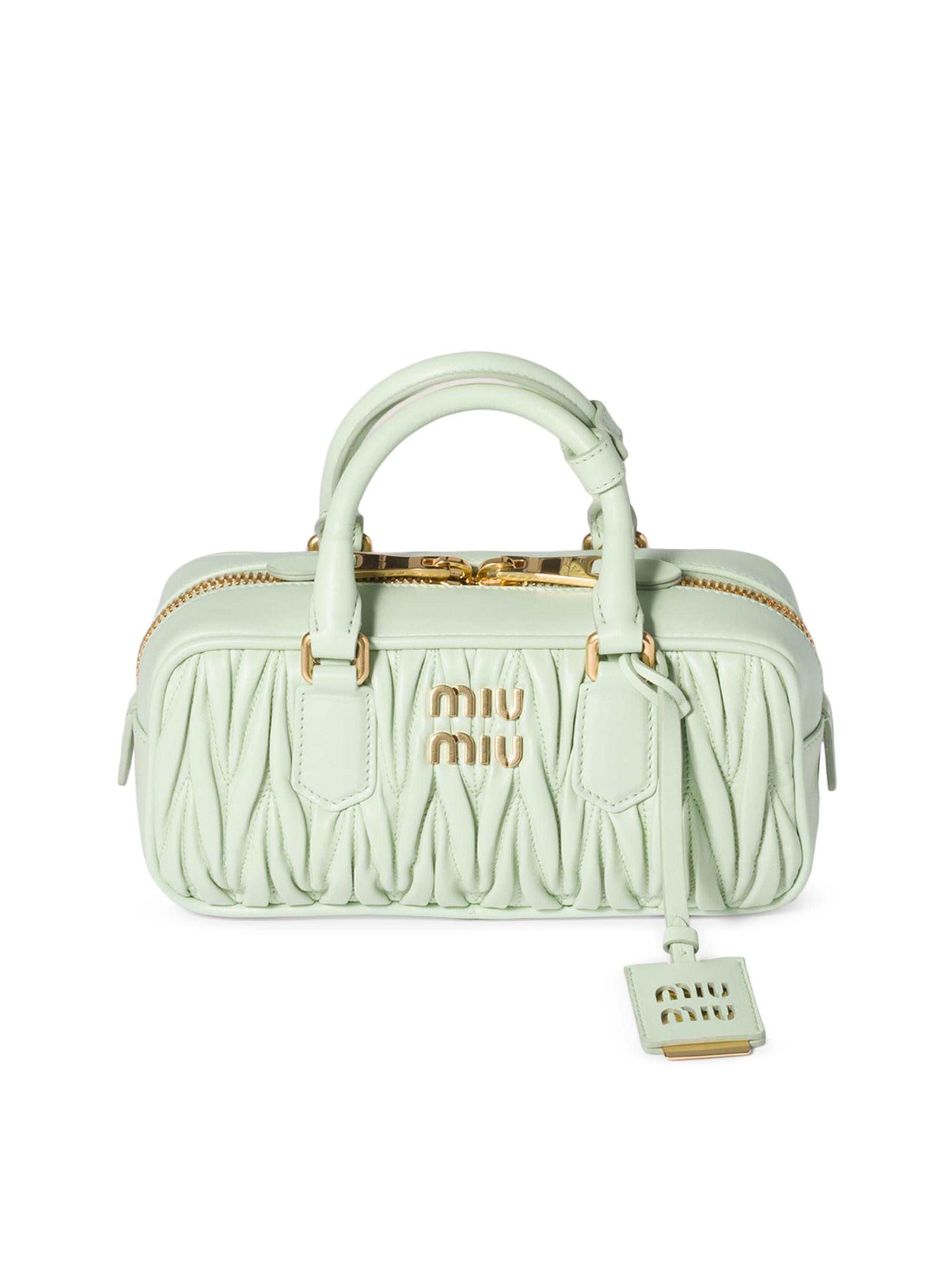 Miu Miu Women's Arcadie Matelassé Nappa Leather Top Handle Bag - Green