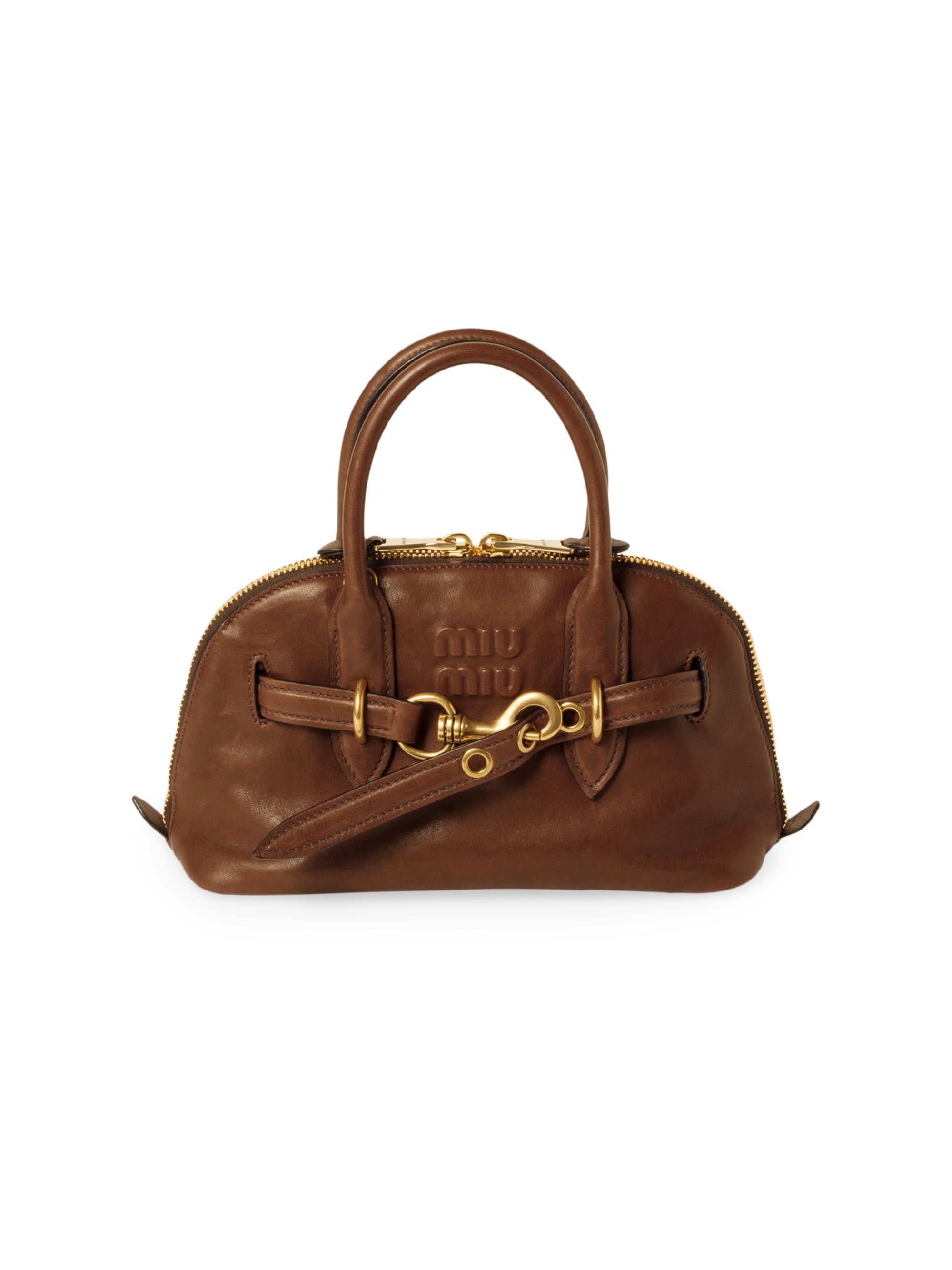 Miu Miu Aventure Nappa Leather Top-Handle Bag | Saks Fifth Avenue