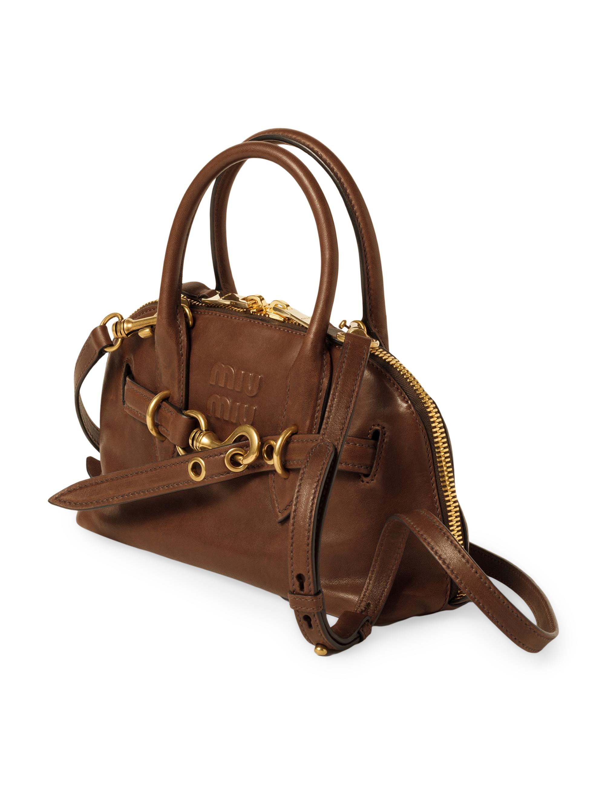 Miu Miu Aventure Nappa Leather Top-Handle Bag | Saks Fifth Avenue