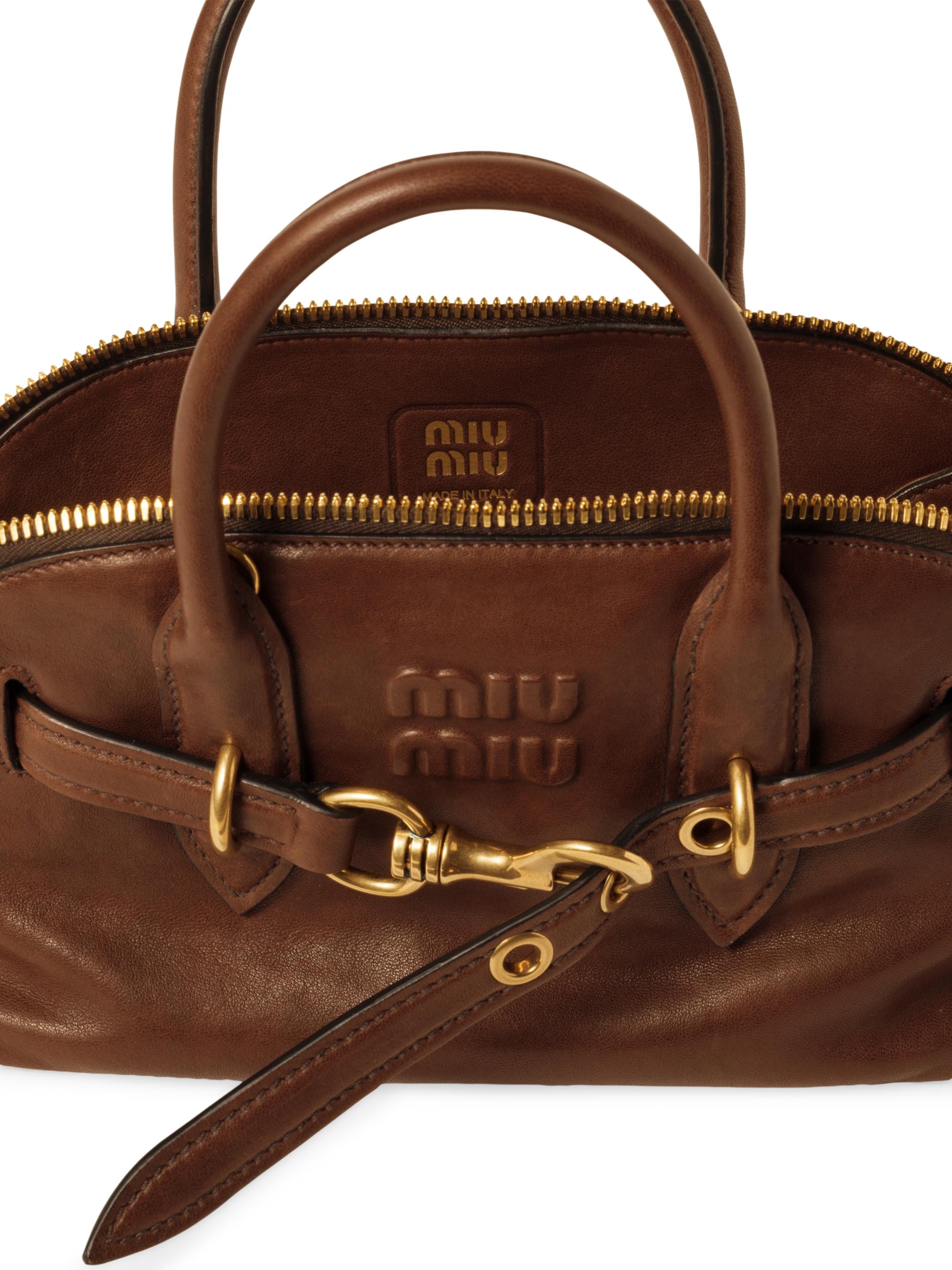 Miu Miu Aventure Nappa Leather Top-Handle Bag | Saks Fifth Avenue