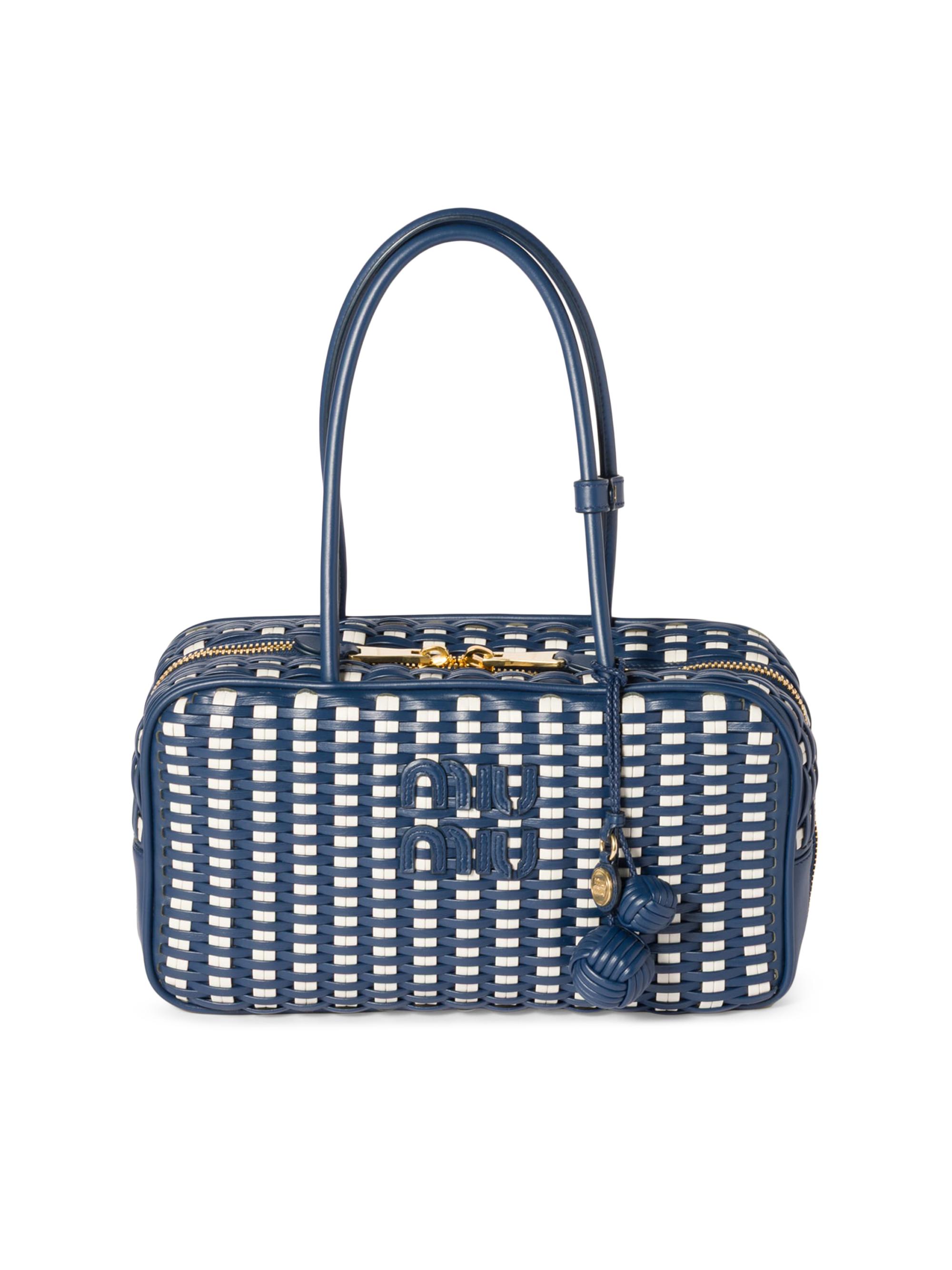 Miu Miu Woven Fabric Top Handle Bag | Saks Fifth Avenue