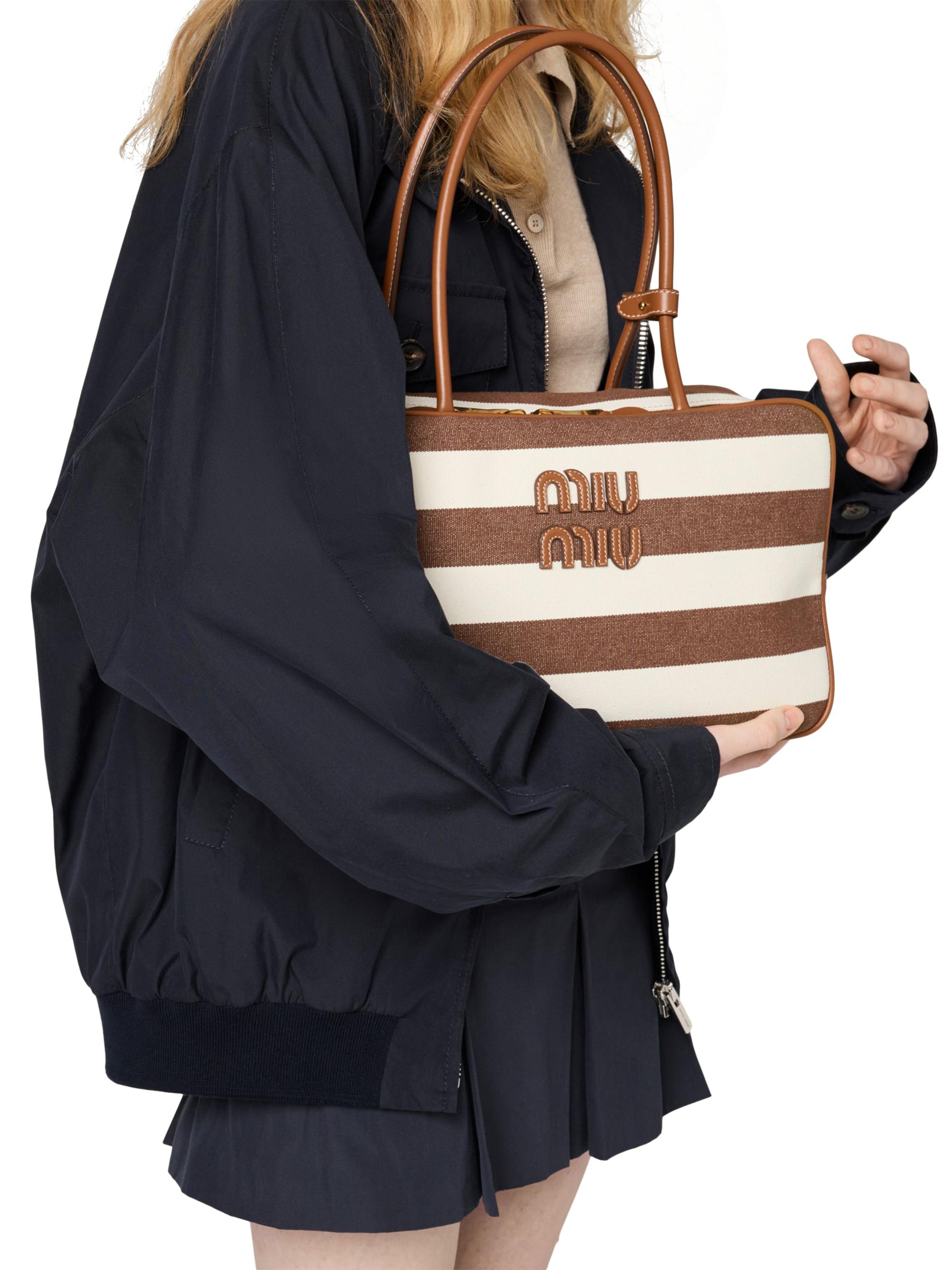 Miu Miu Beau Canvas and Leather Shoulder Bag | Saks Fifth Avenue