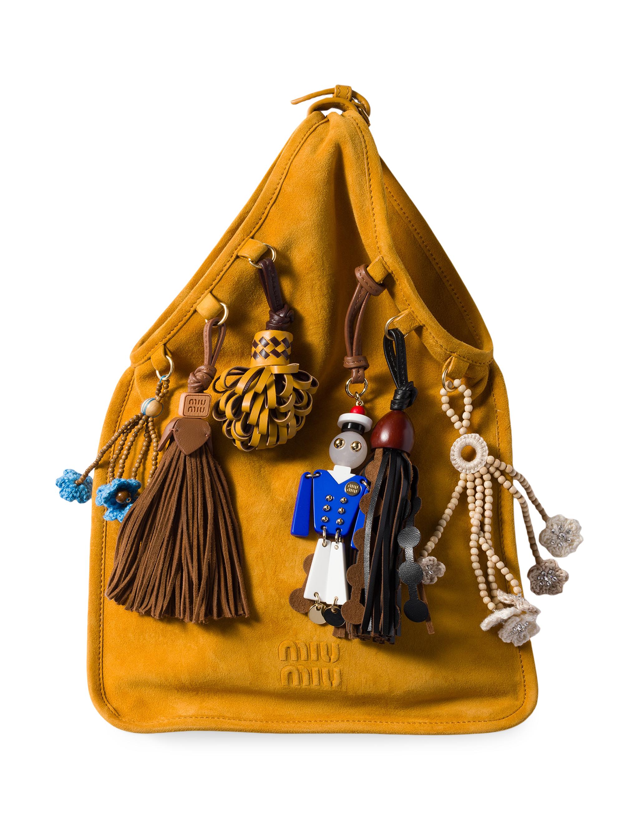 Miu Miu Suede Top Handle Bag with Trick | Saks Fifth Avenue