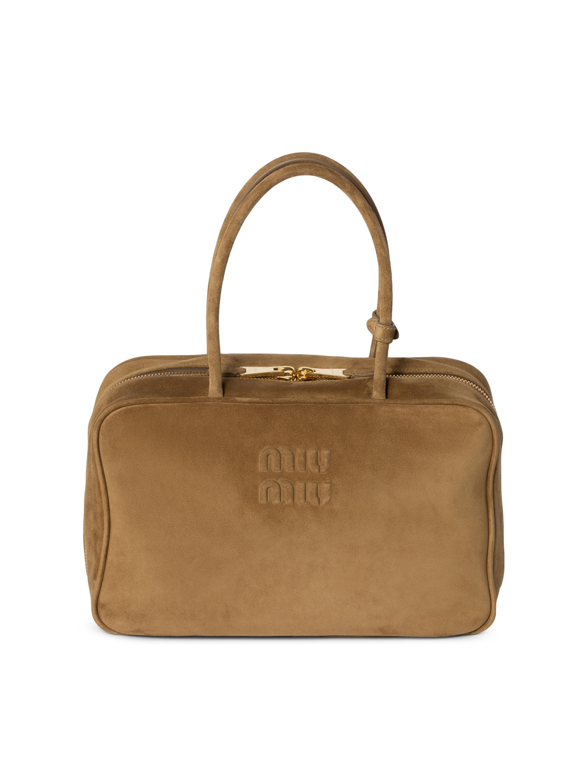 Miu Miu Suede Top Handle Bag with Trick | Saks Fifth Avenue