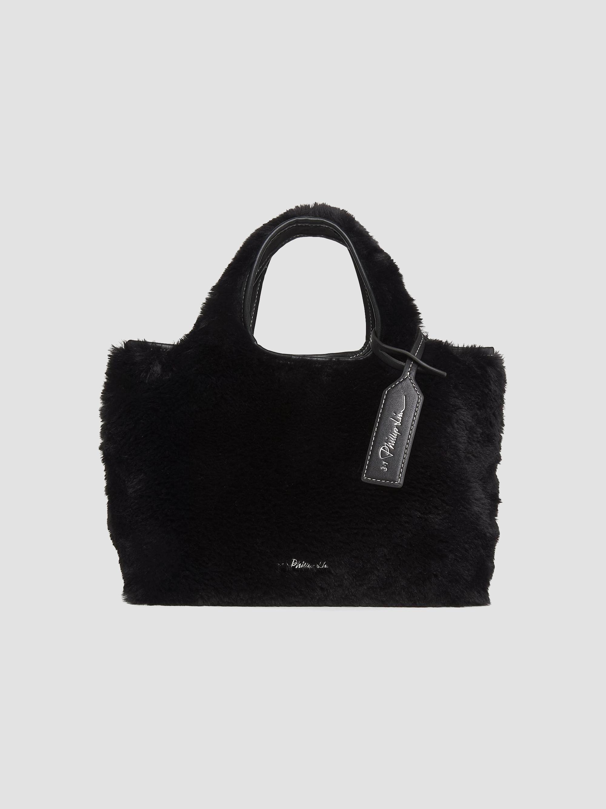 3.1 Phillip Lim Women's Mini Faux Fur Market Tote Bag - Black | Thumbnail 7