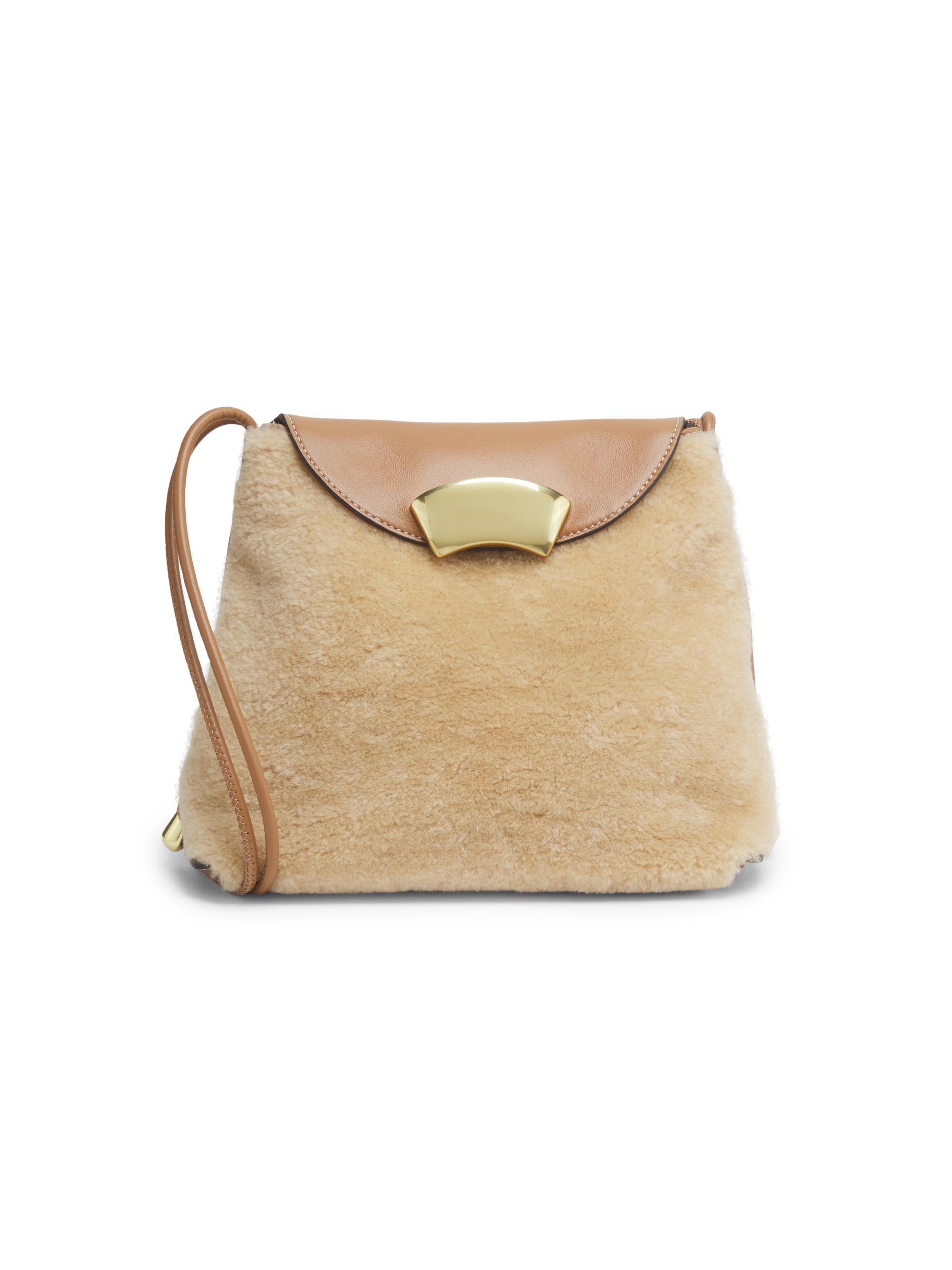 3.1 Phillip Lim Women's ID Petite Shearling & Leather Shoulder Bag -  Camel