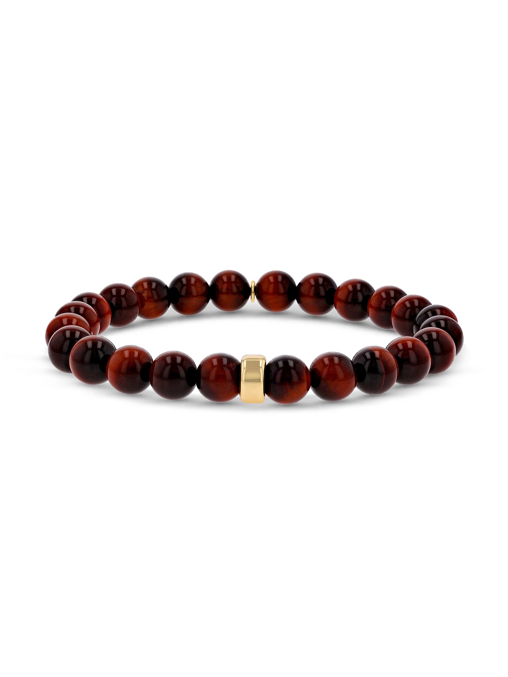 Sheryl Lowe Women's Mr. Lowe Gemstone Beaded Bracelet - Gold Red Tigers Eye