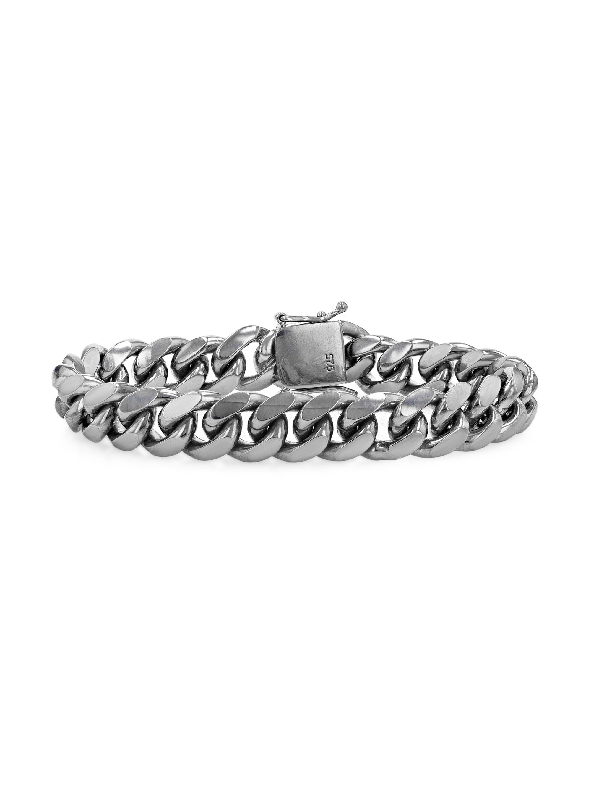 Sheryl Lowe Women's Mr. Lowe Sterling Silver Miami Curb Chain Bracelet - Silver