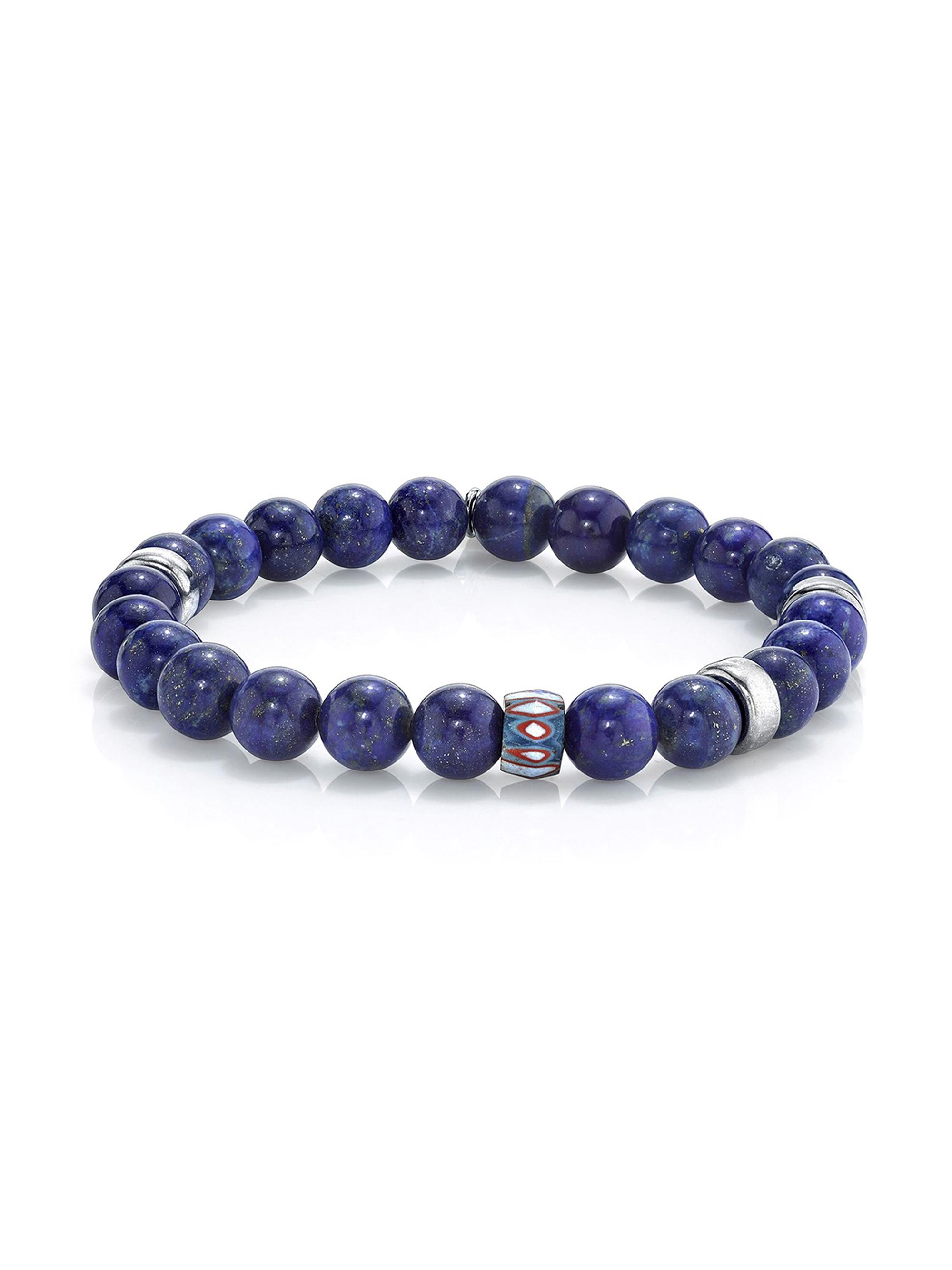 Sheryl Lowe Women's Mr. Lowe Sterling Silver & Lapis Lazuli Beaded Stretch Bracelet - Lapis