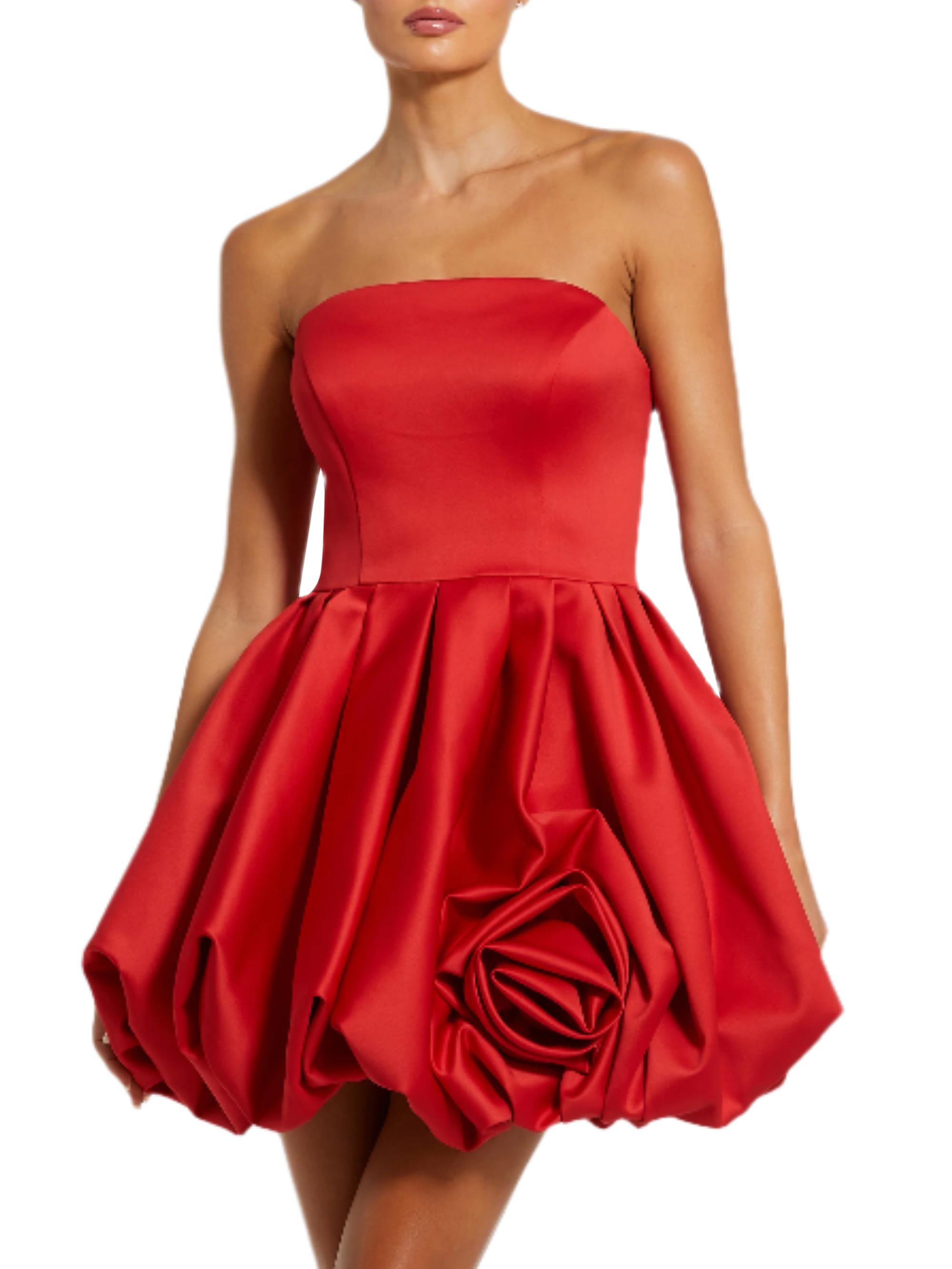 Mac Duggal Women's Rose Ruffle Bubble Minidress - Red