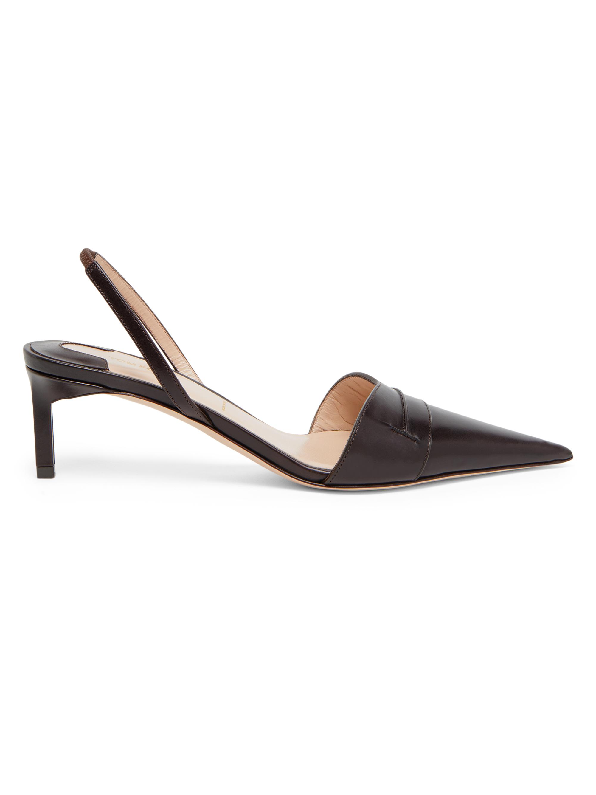 TOM FORD Women's Eva 55MM Leather Slingback Pumps - Espresso